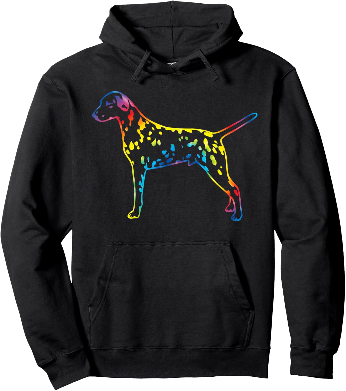 Tie Dye Dalmatian Rainbow Print Dog Pup Hippie Peace Gift Men Women Kids Hoodie - Hoodie | Black