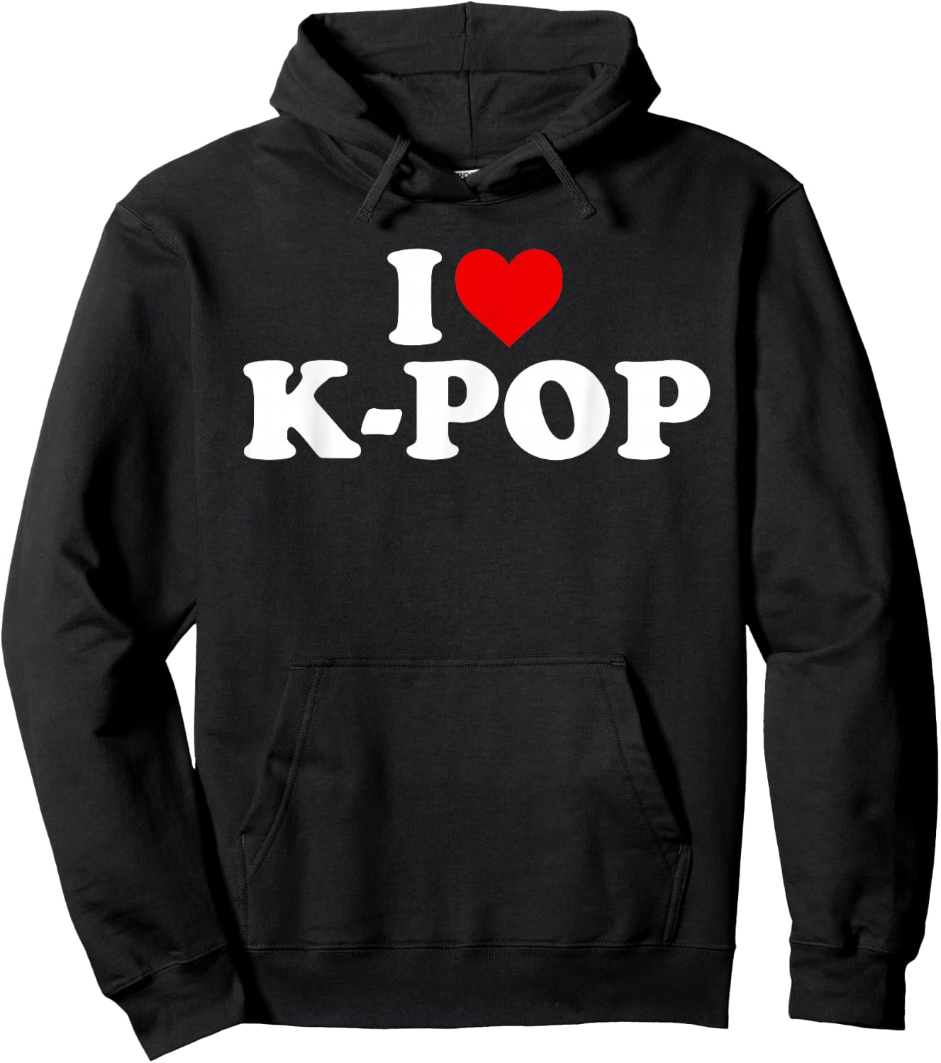 I Love K-pop - Heart Hoodie - Hoodie | Black
