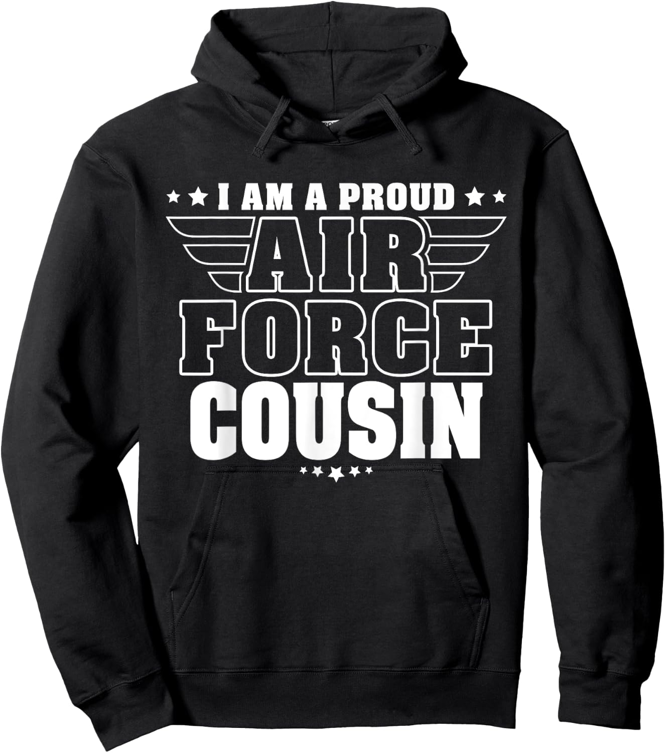 Proud Air Force Cousin Patriotic Pride Military Family Hoodie - Hoodie | Black