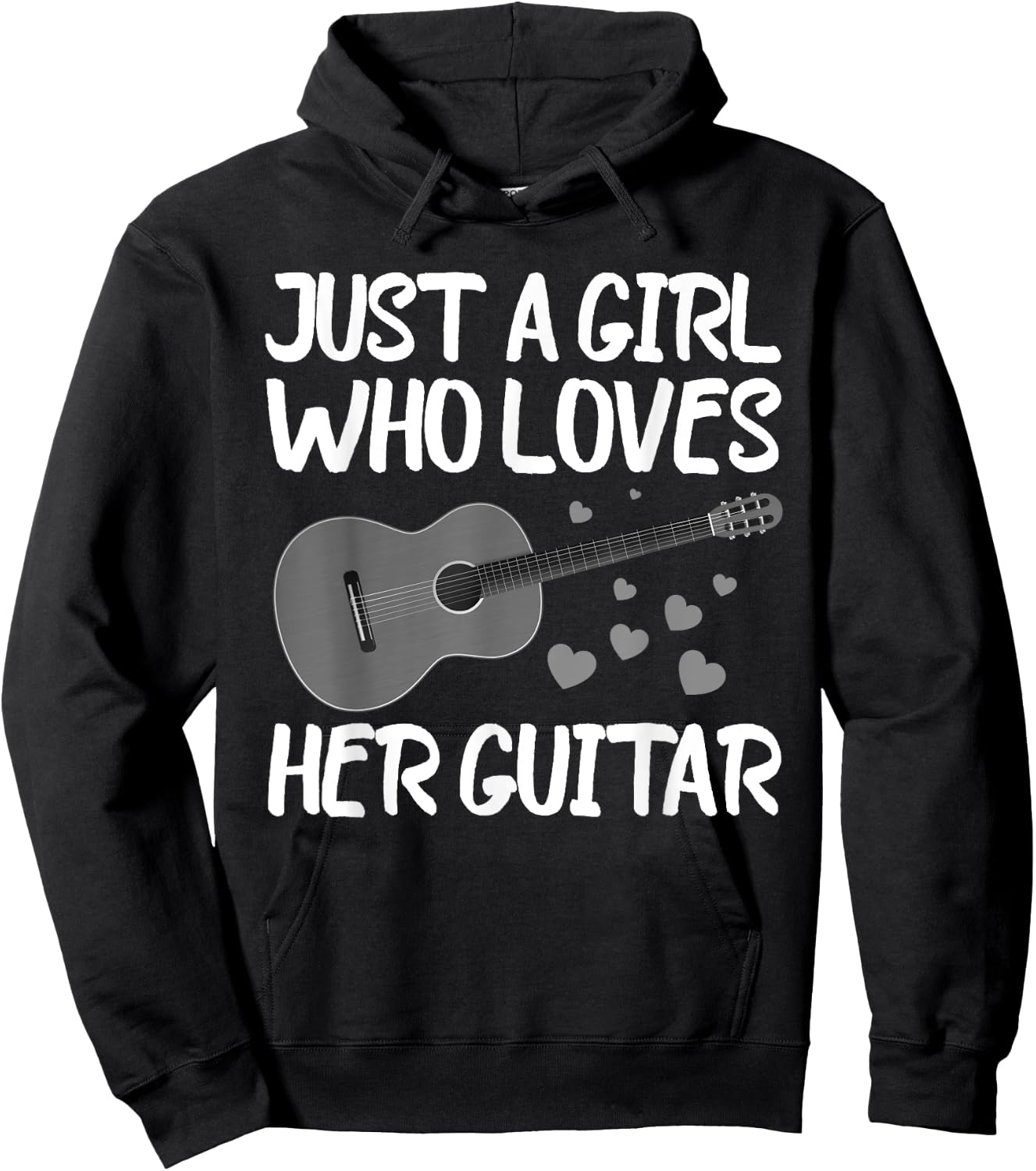 Funny Guitar Player Design For Girls Women Kids Guitar Lover Hoodie - Hoodie | Black