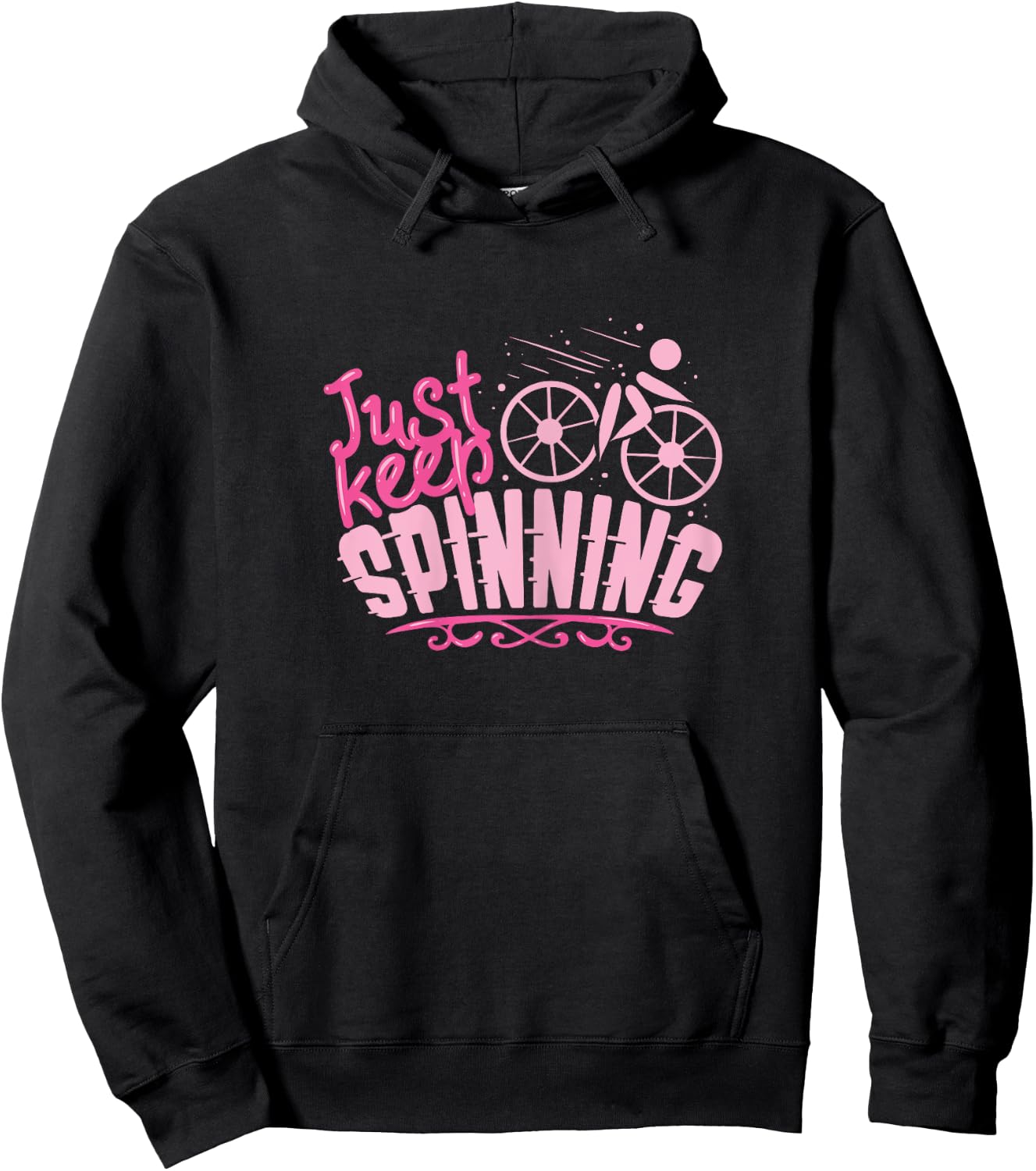 Just Keep Spinning / Spinning Indoor Cycling Bike Design Hoodie - Hoodie | Black