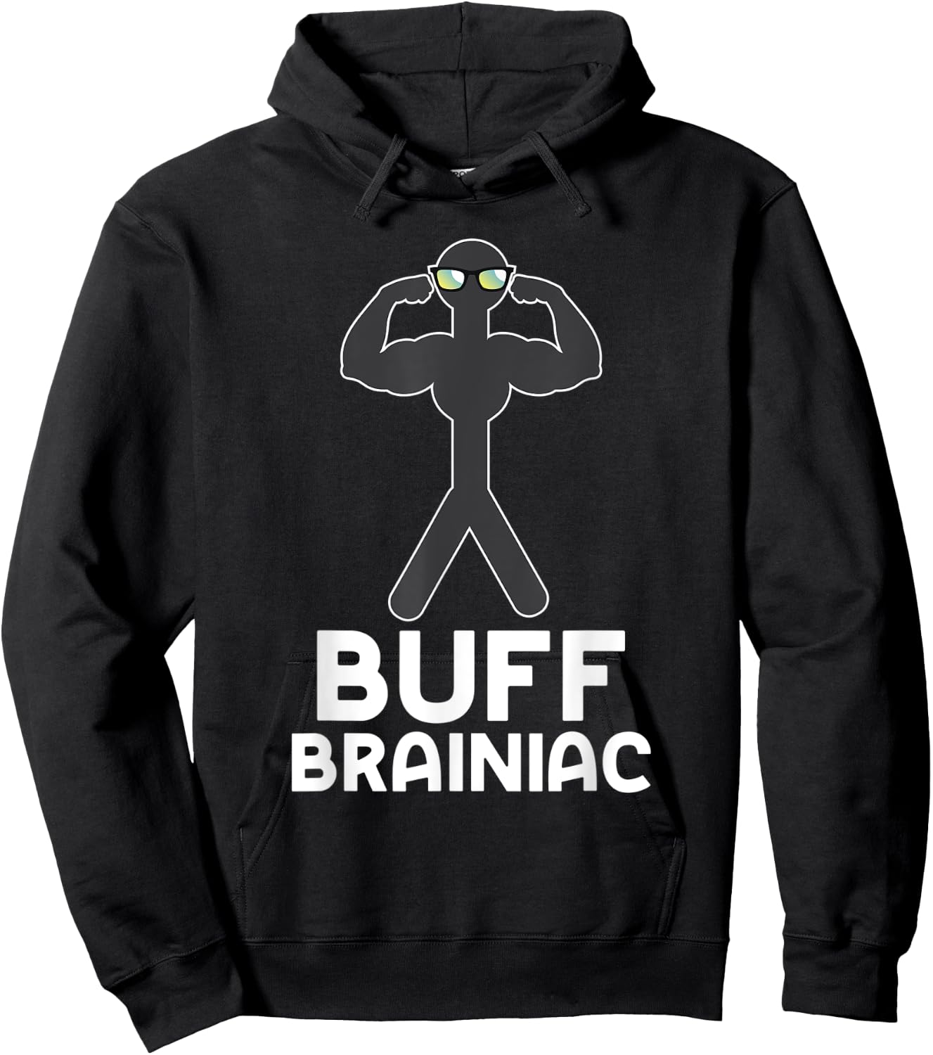 Buff Brainiac Smart Guys Strong Boys Funny Workout Hoodie - Hoodie | Black