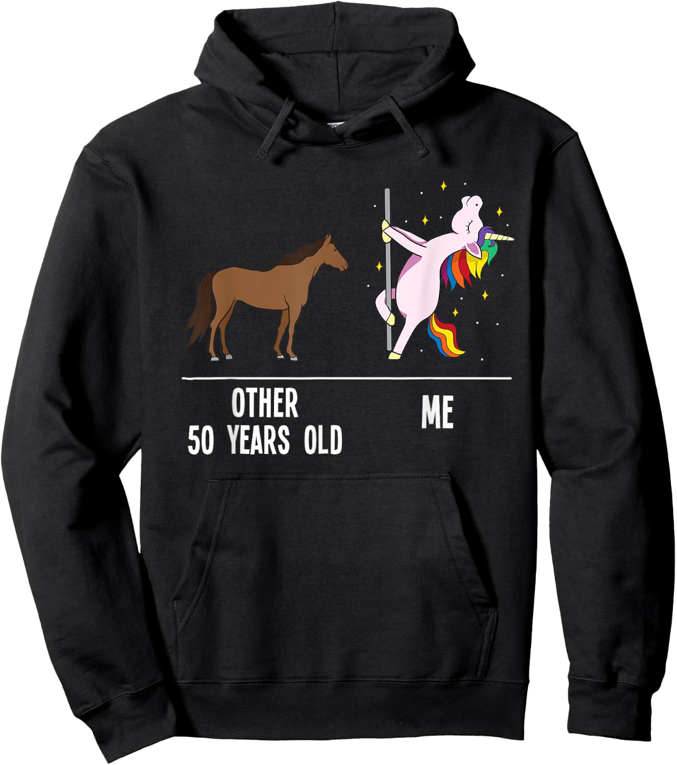 50th Birthday Unicorn Funny 50 Years Old Other Me Women Hoodie - Hoodie | Black