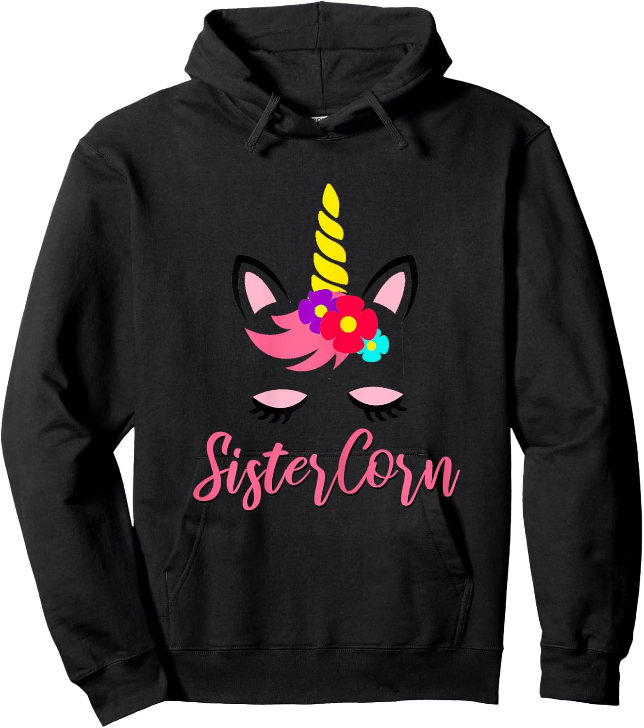 Sistercorn Unicorn Birthday for Sister Hoodie - Hoodie | Black