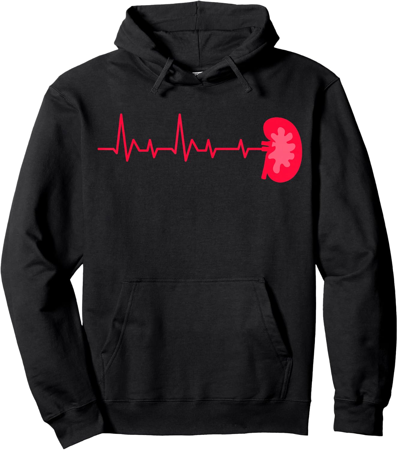 Kidney Donor - EKG Heartbeat Kidney Disease Awareness Hoodie - Hoodie | Black