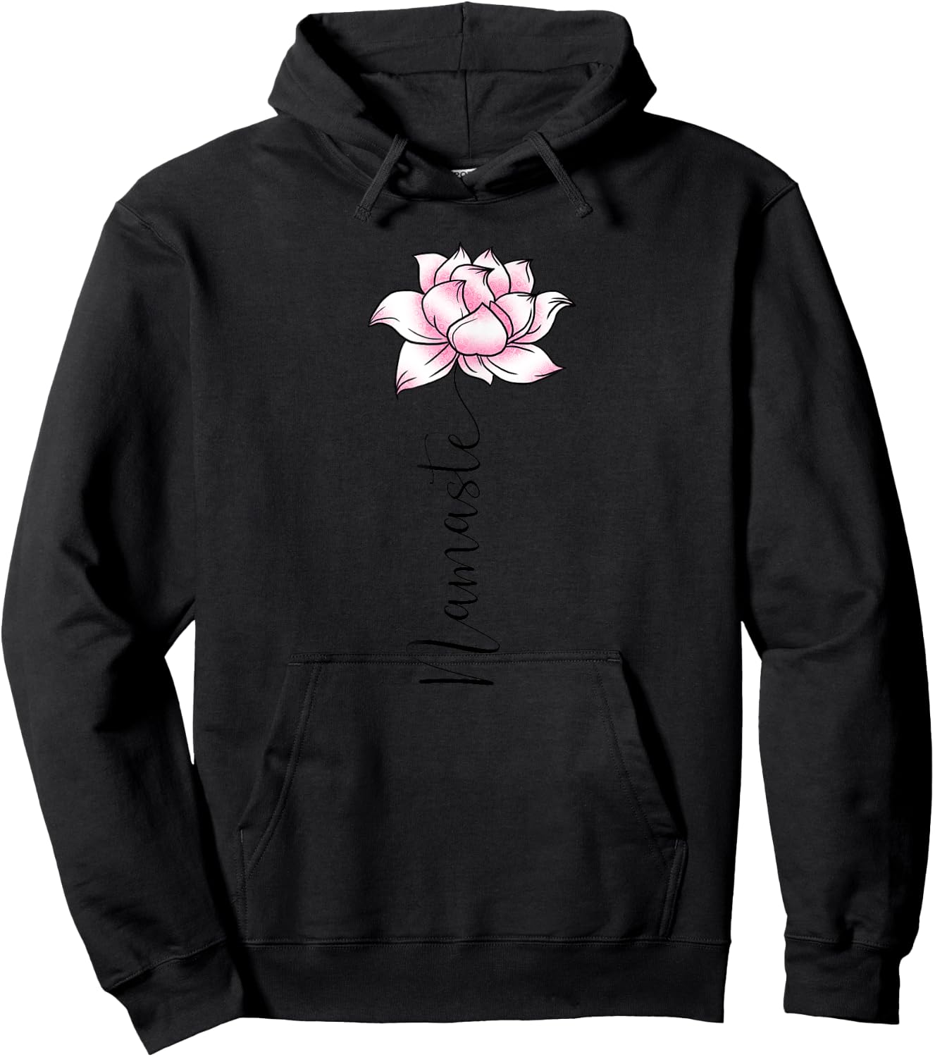 Namaste Lilly Lotus Pink Flower Cute Hindi Yoga Lover Gift Hoodie - Hoodie | Black