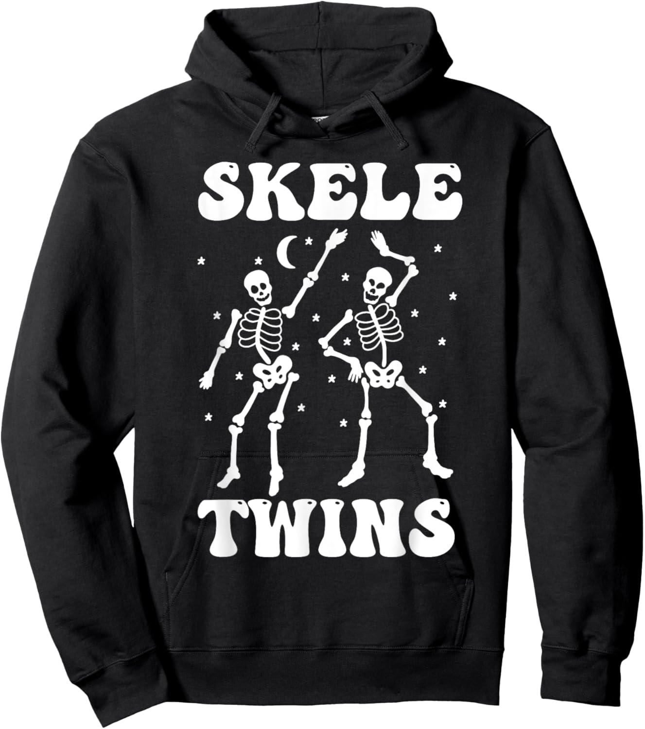 Twins Halloween Matching Skeletwins Funny Dancing Skeletons Hoodie - Hoodie | Black