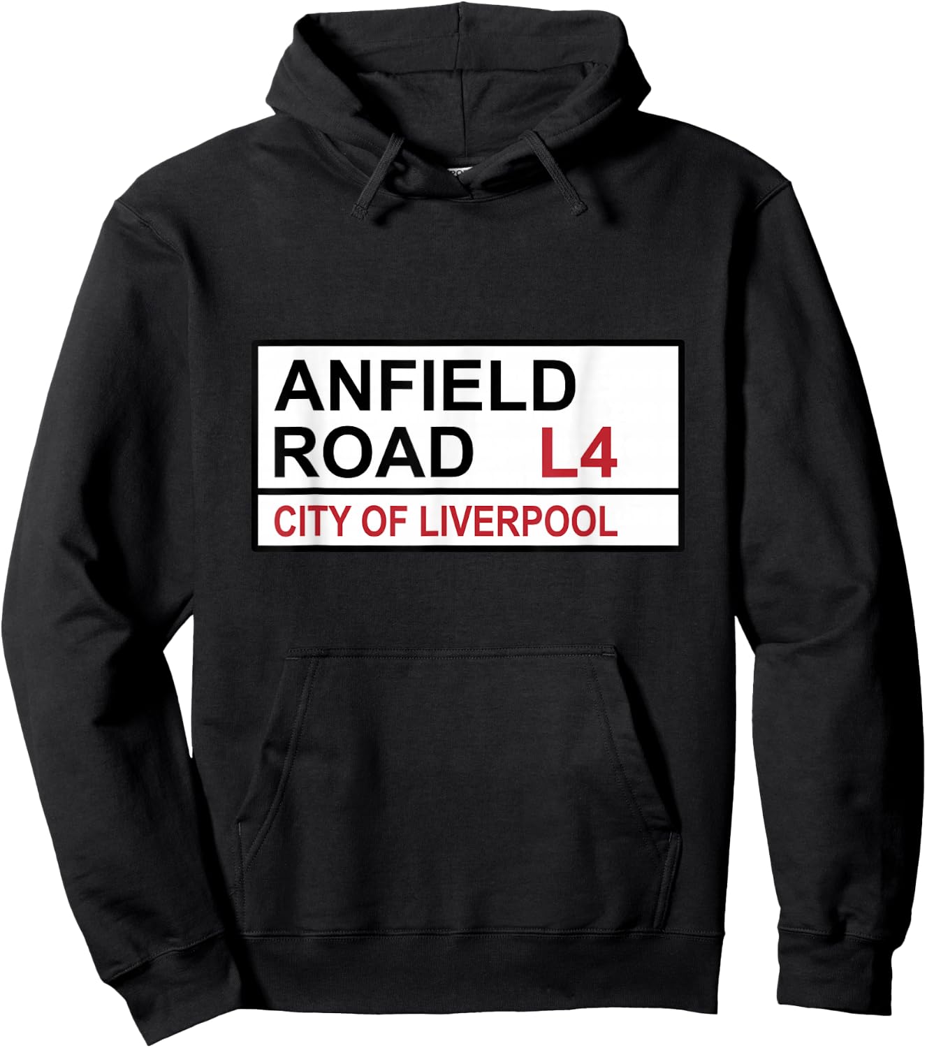 Liverpool Anfield Road Street Sign Hoodie - Hoodie | Black