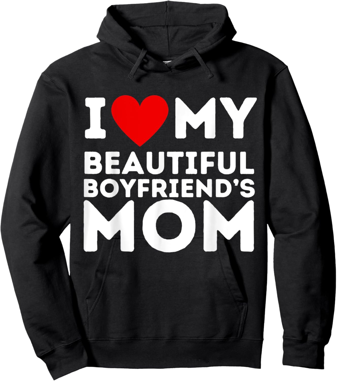 I Love Heart My Boyfriend's Mom Girlfriend Gifts Hoodie - Hoodie | Black