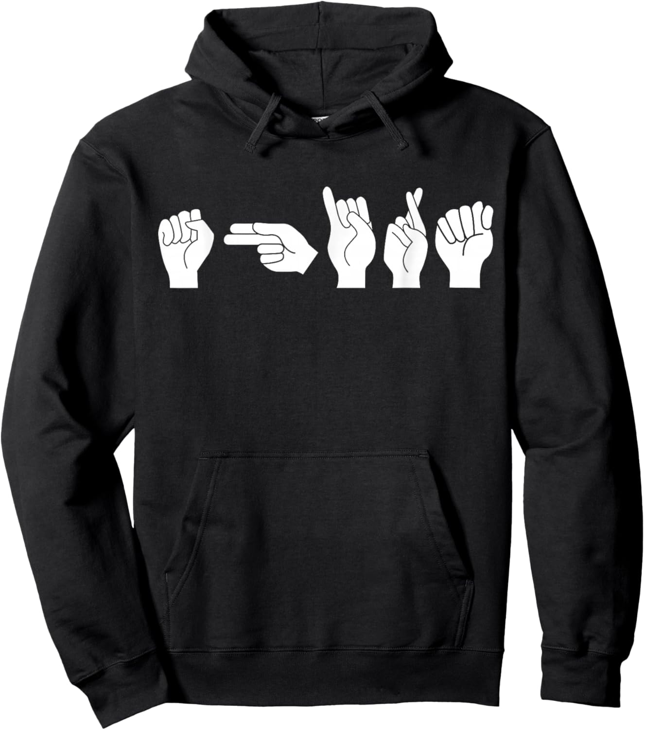 Funny ASL American Sign Language Hoodie - Hoodie | Black