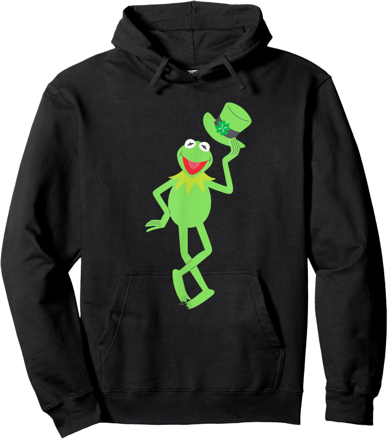 Disney Muppets Kermit the Frog with Top Hat St Patrick's Day Hoodie - Hoodie | Black