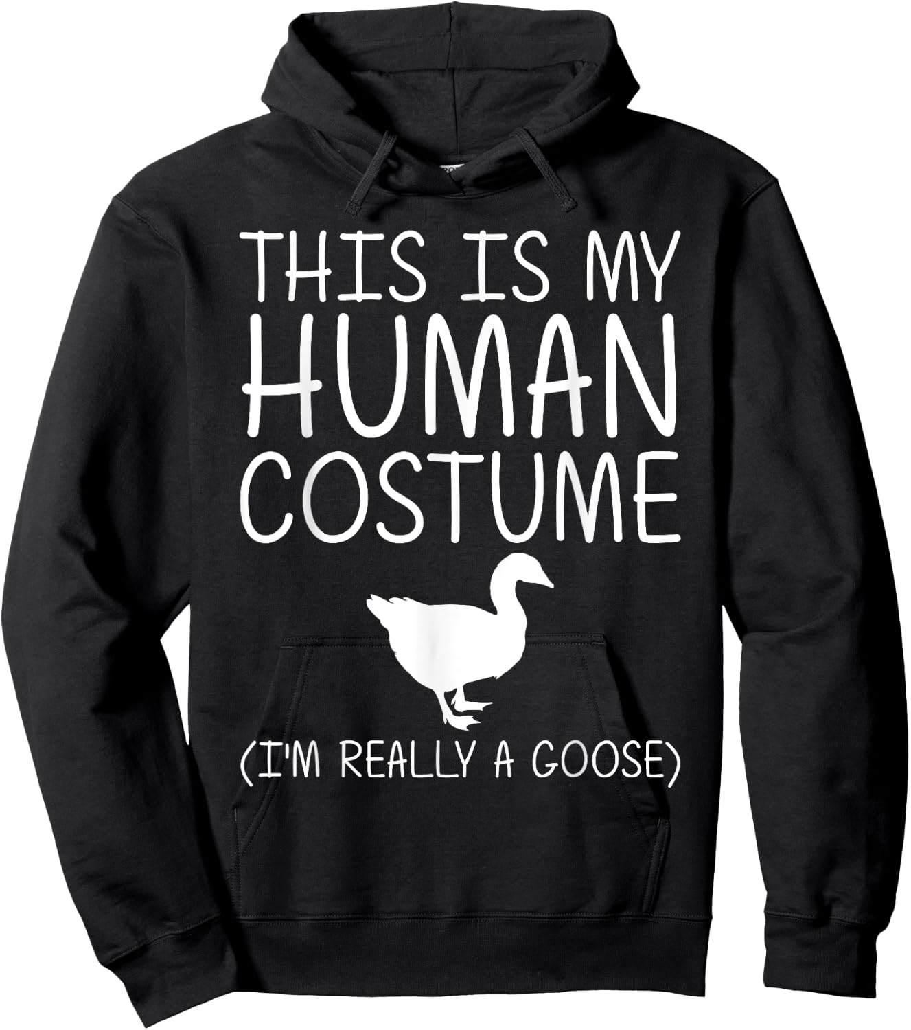 Goose Easy Halloween Human Costume Waterfowl Animal DIY Gift Hoodie - Hoodie | Black
