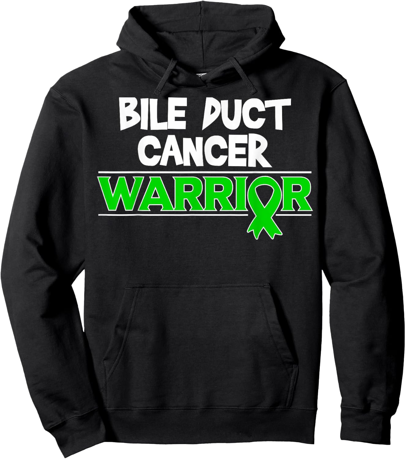 Bile Duct Cancer Awareness Gift Green Ribbon Hoodie - Hoodie | Black