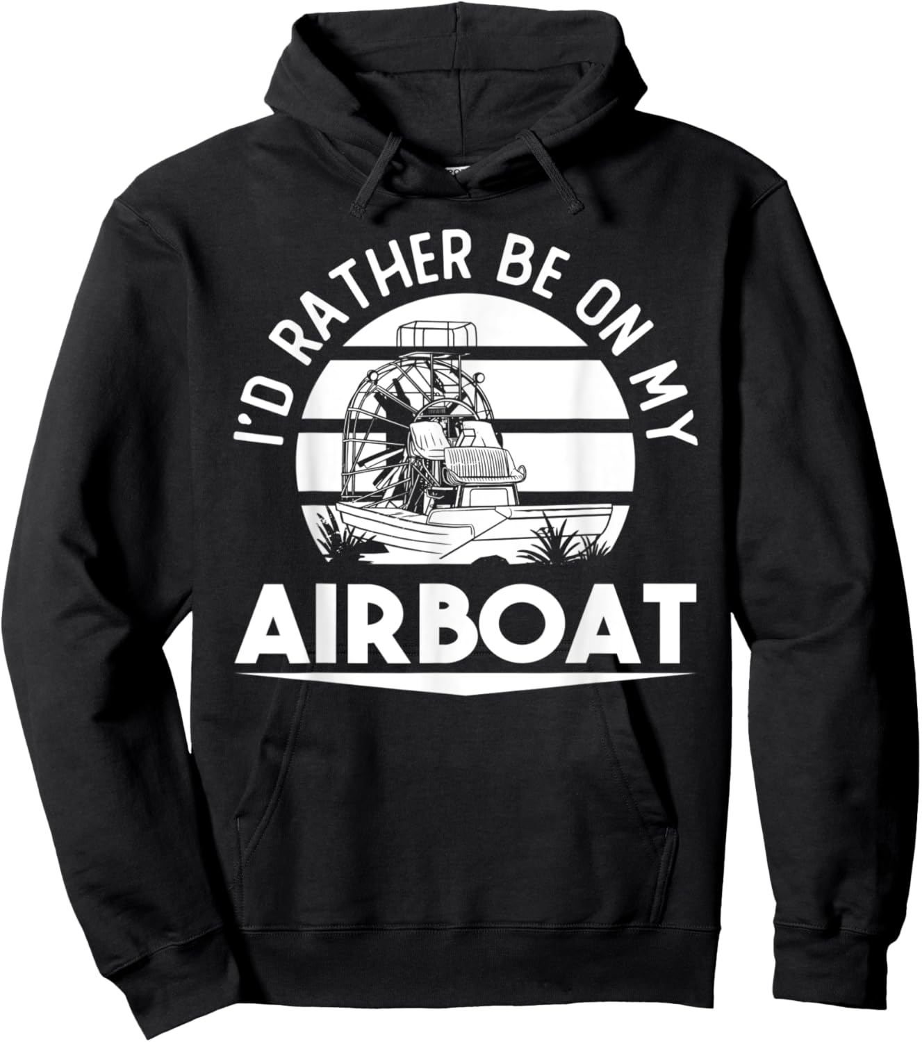 Airboat Fanboat Rc Hydroplane Racing Swamp Boat Riding Hoodie - Hoodie | Black