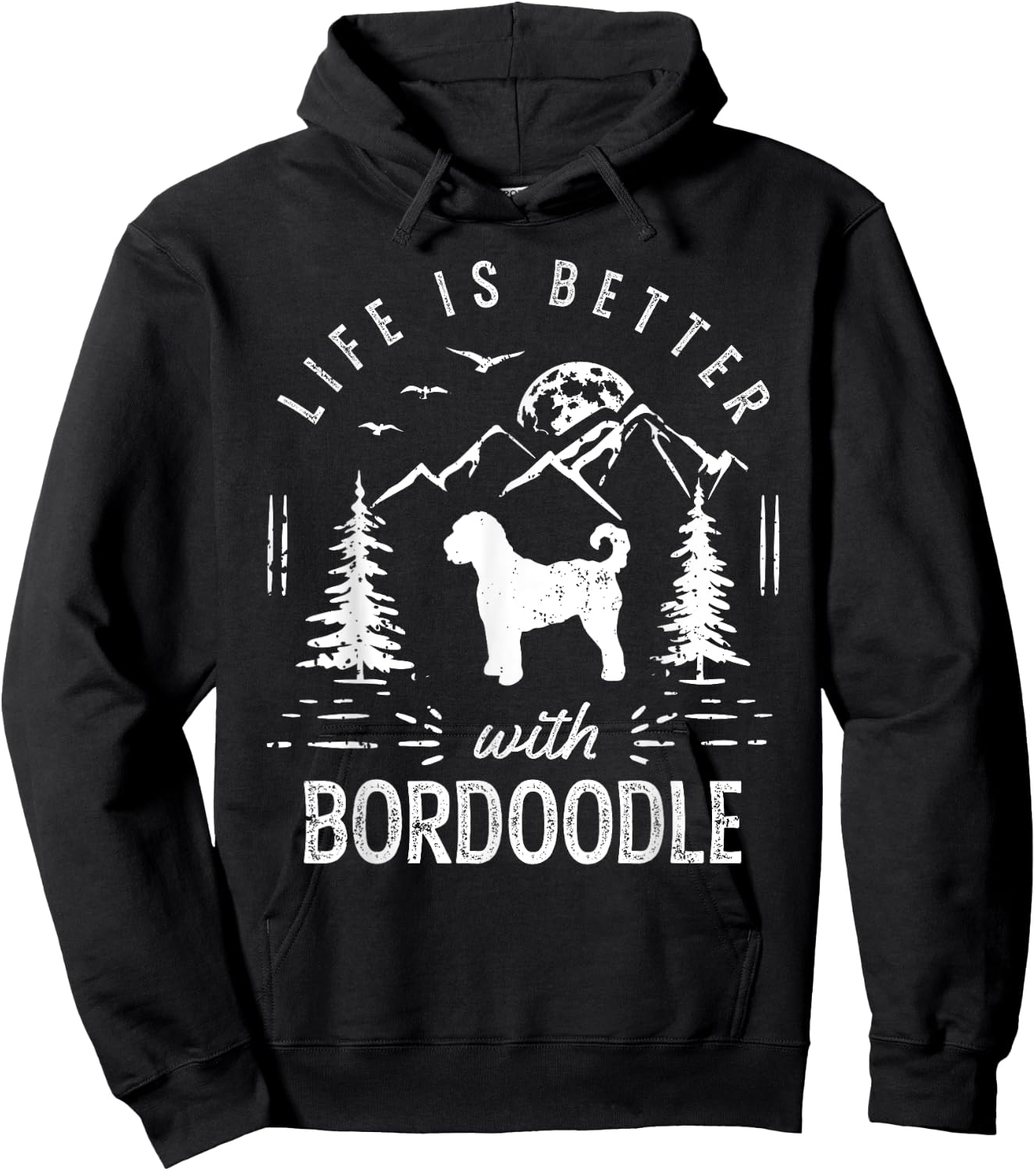 Bordoodle Life Better Mom Dad Dog Hoodie - Hoodie | Black