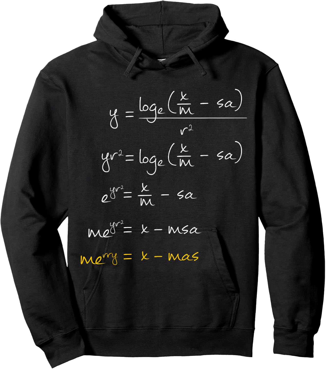 Math Merry Xmas Math Equation - Funny Christmas Algebra Hoodie - Hoodie | Black
