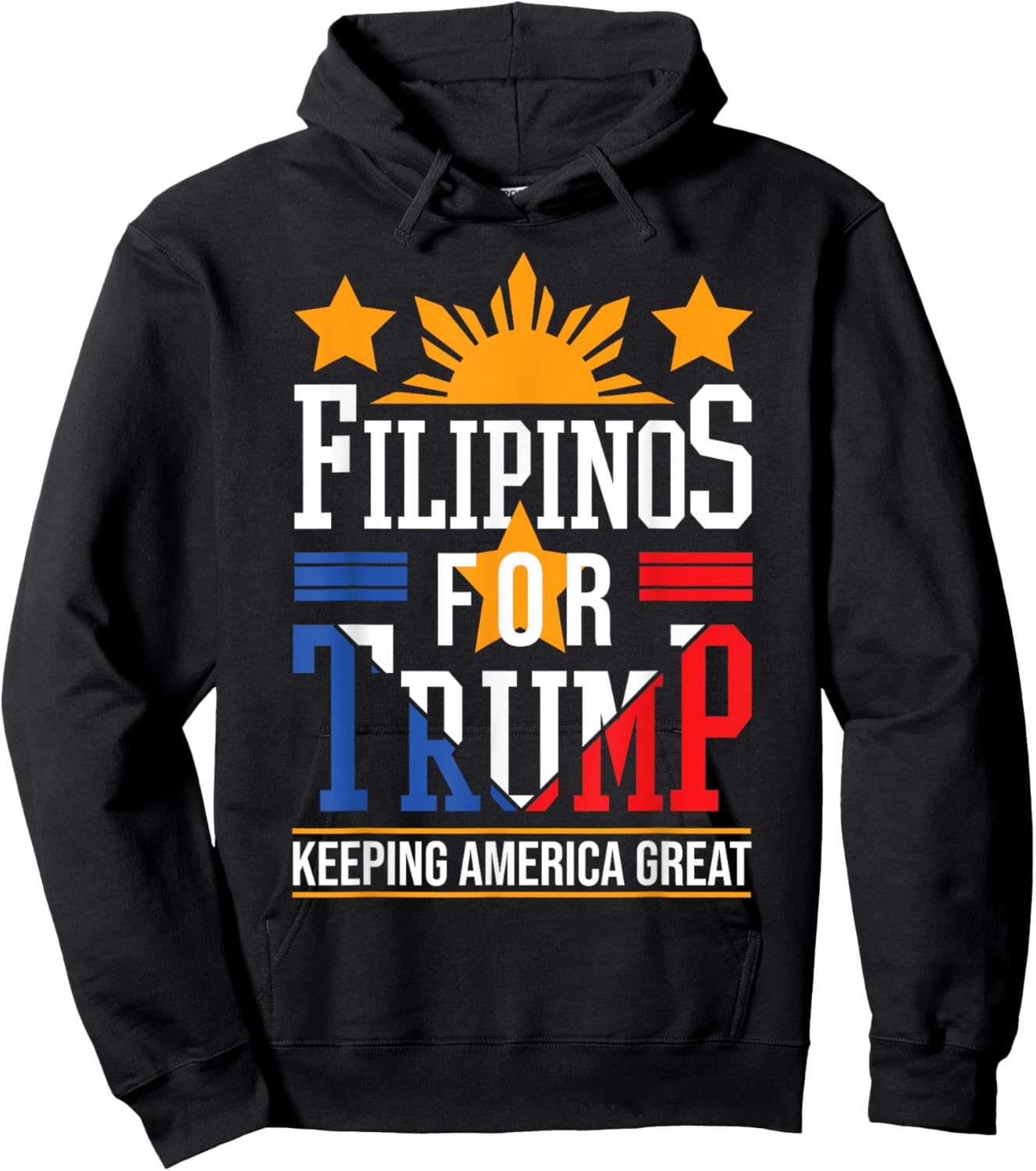 Filipinos For Trump Philippines Keeping America Great Hoodie - Hoodie | Black