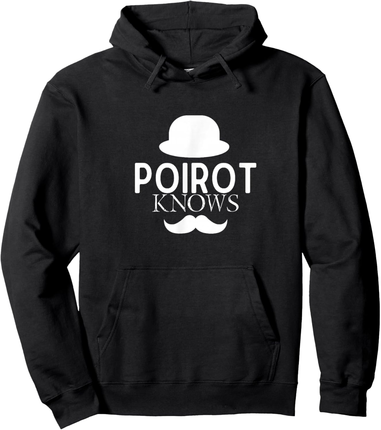 Poirot Knows Hat Mustache Hoodie - Hoodie | Black
