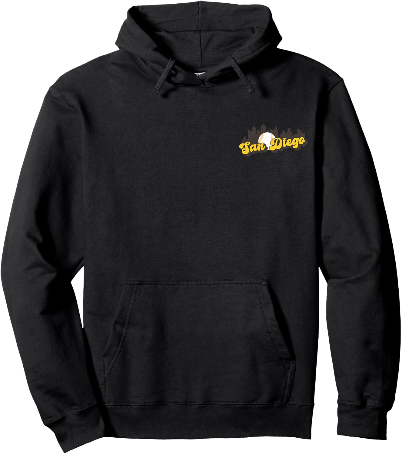 San Diego Baseball Minimalist City Skyline Baseball Lover Hoodie - Hoodie | Black