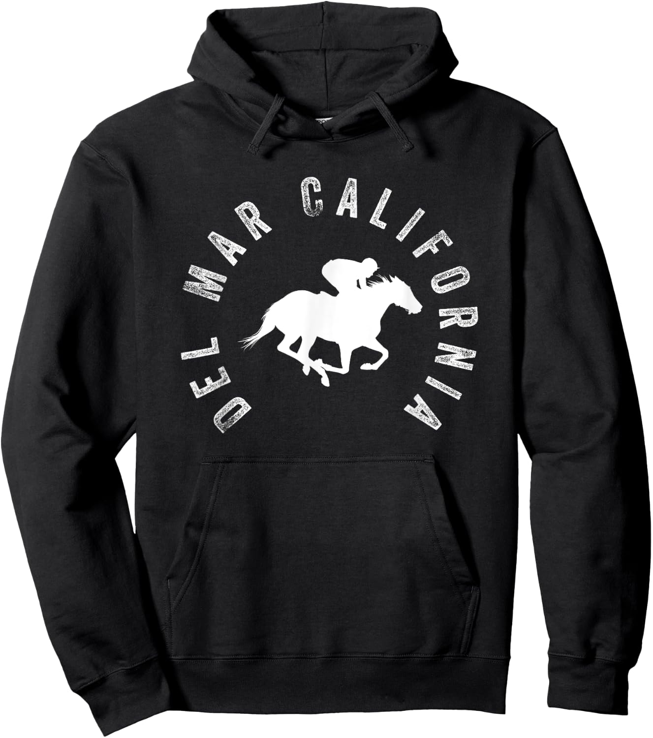 Del Mar California Del Mar California Horse Racing Black -Adults Small Classic Fit Short Sleeve Horse Racing Enthusiasts, Men, Women Hoodie - Hoodie | Black