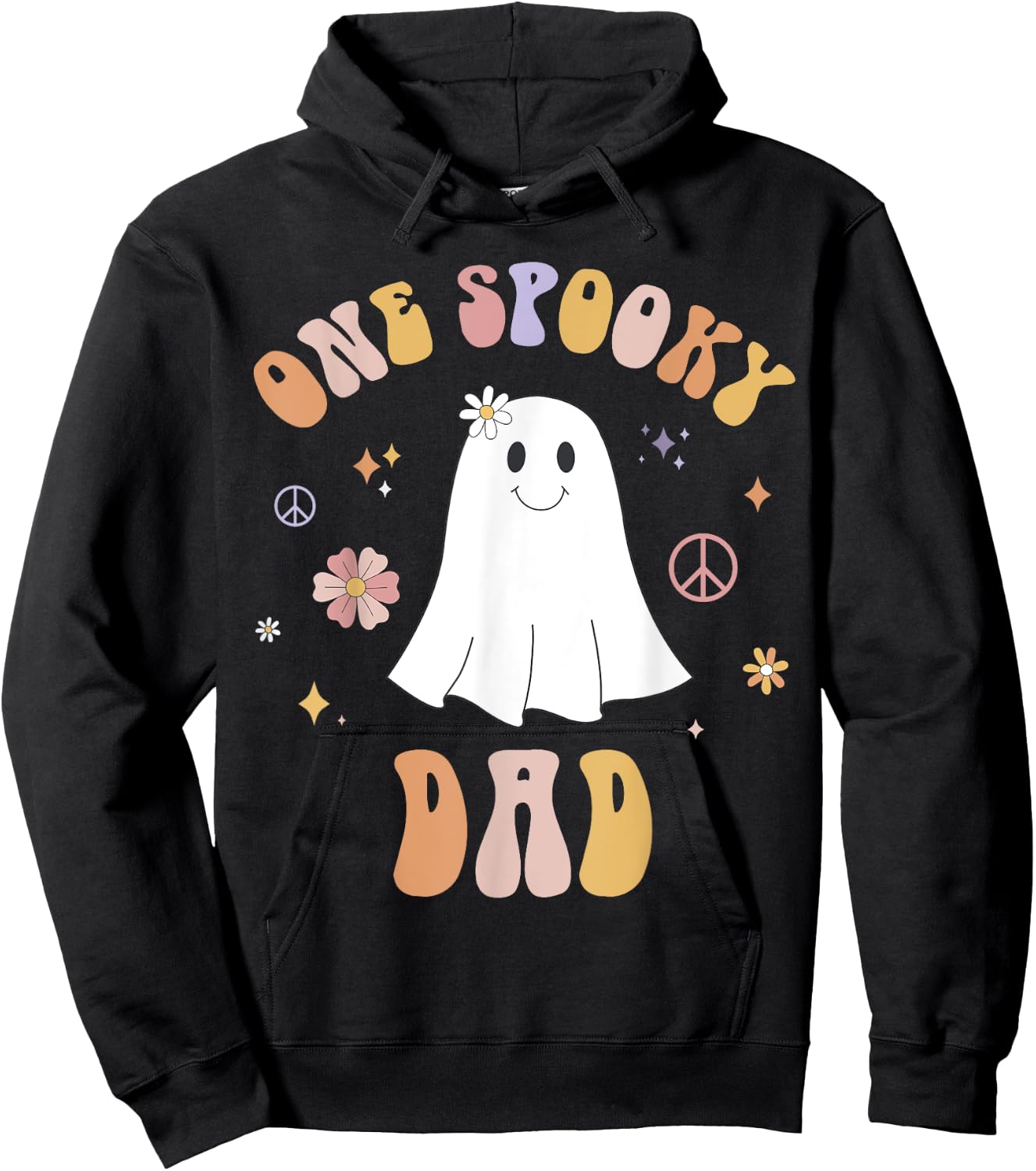 One Spooky Dad First Birthday Retro Halloween Ghost Boo Hoodie - Hoodie | Black