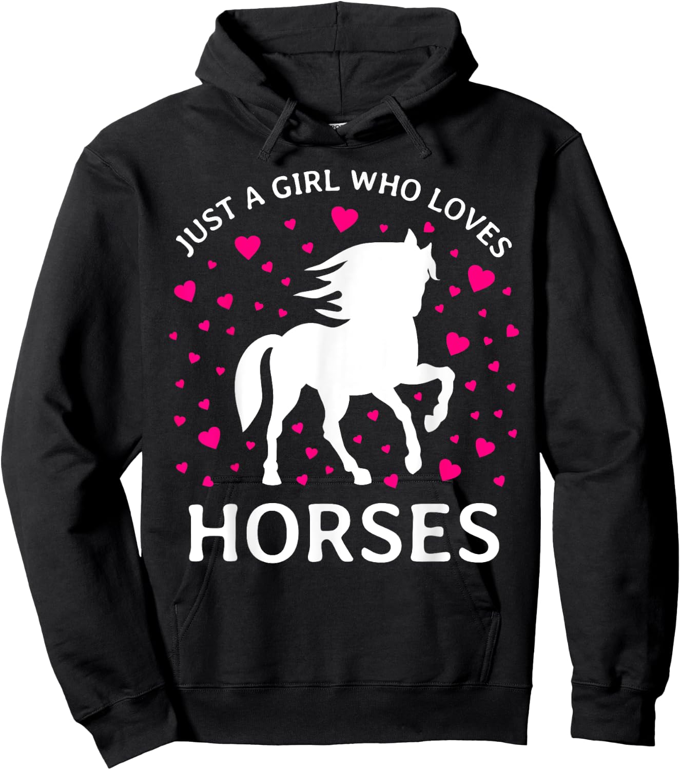 Just A Girl Who Loves Horses Cowgirl Horse Girl Riding Hoodie - Hoodie | Black