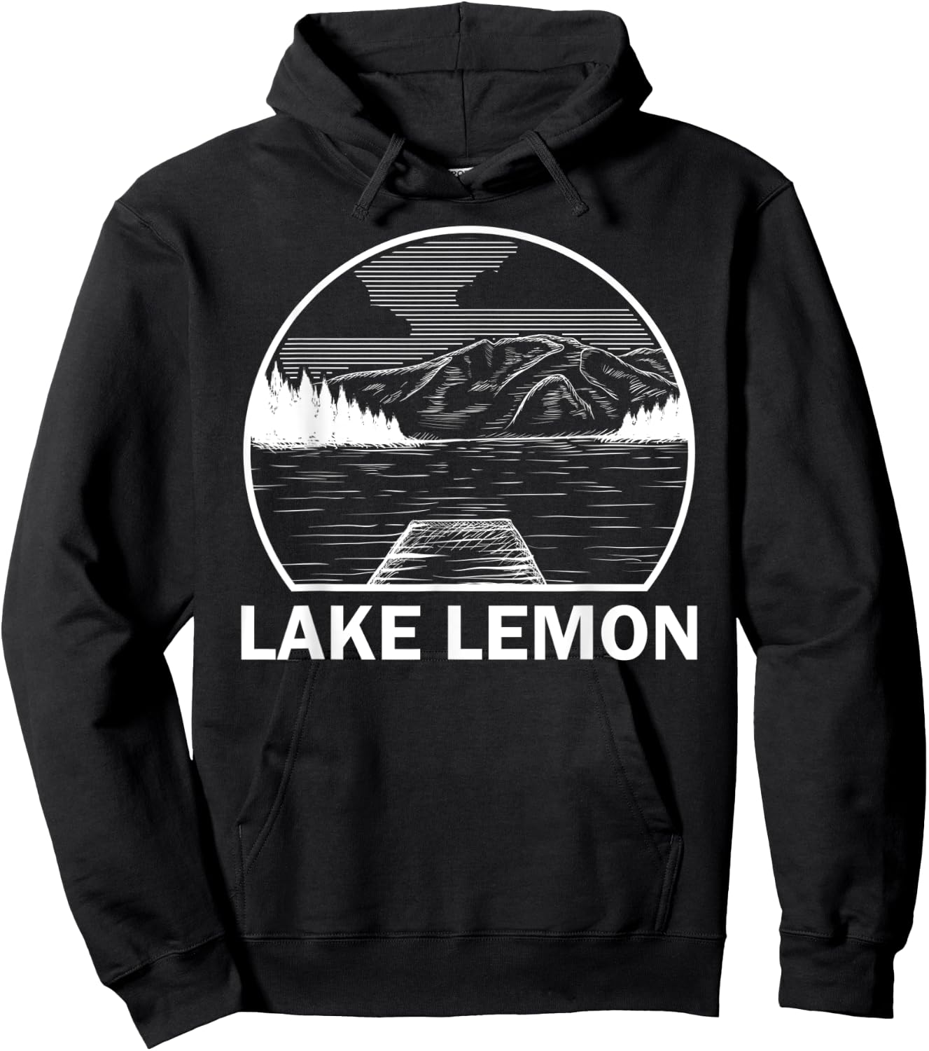 LAKE LEMON INDIANA Funny Fishing Camping Summer Gift Hoodie - Hoodie | Black