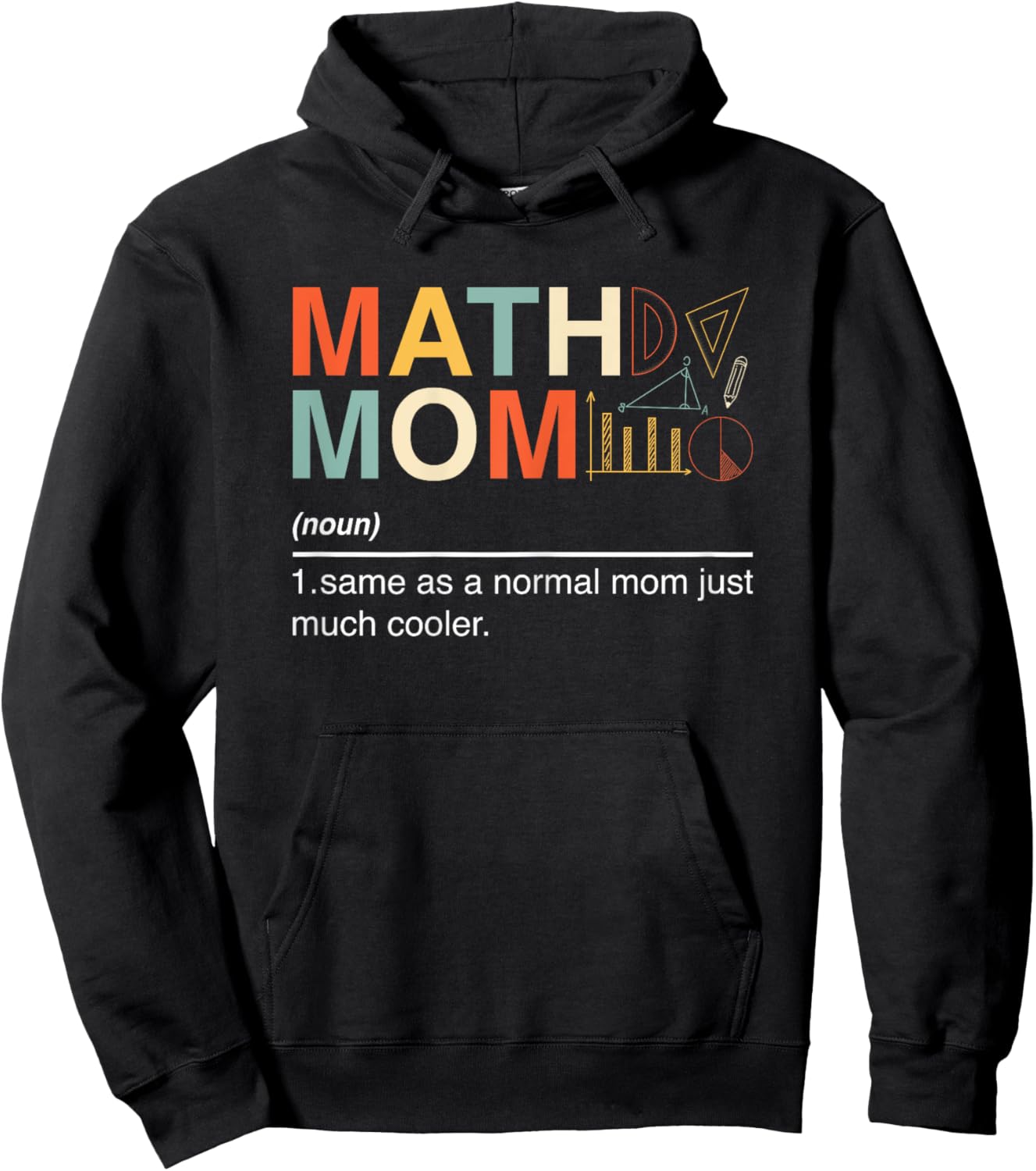 Math Mom Definition Noun Math Lover Mom Mathematician Gifts Hoodie - Hoodie | Black