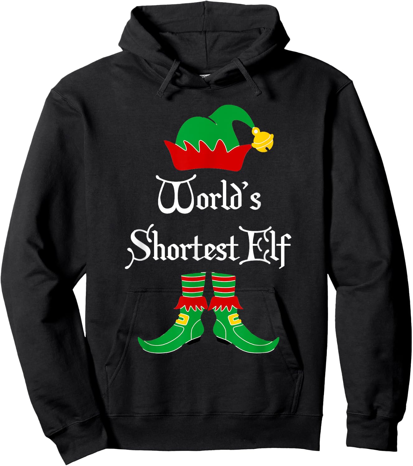 World's Shortest Elf Christmas Elf Shirt Gift Hoodie - Hoodie | Black