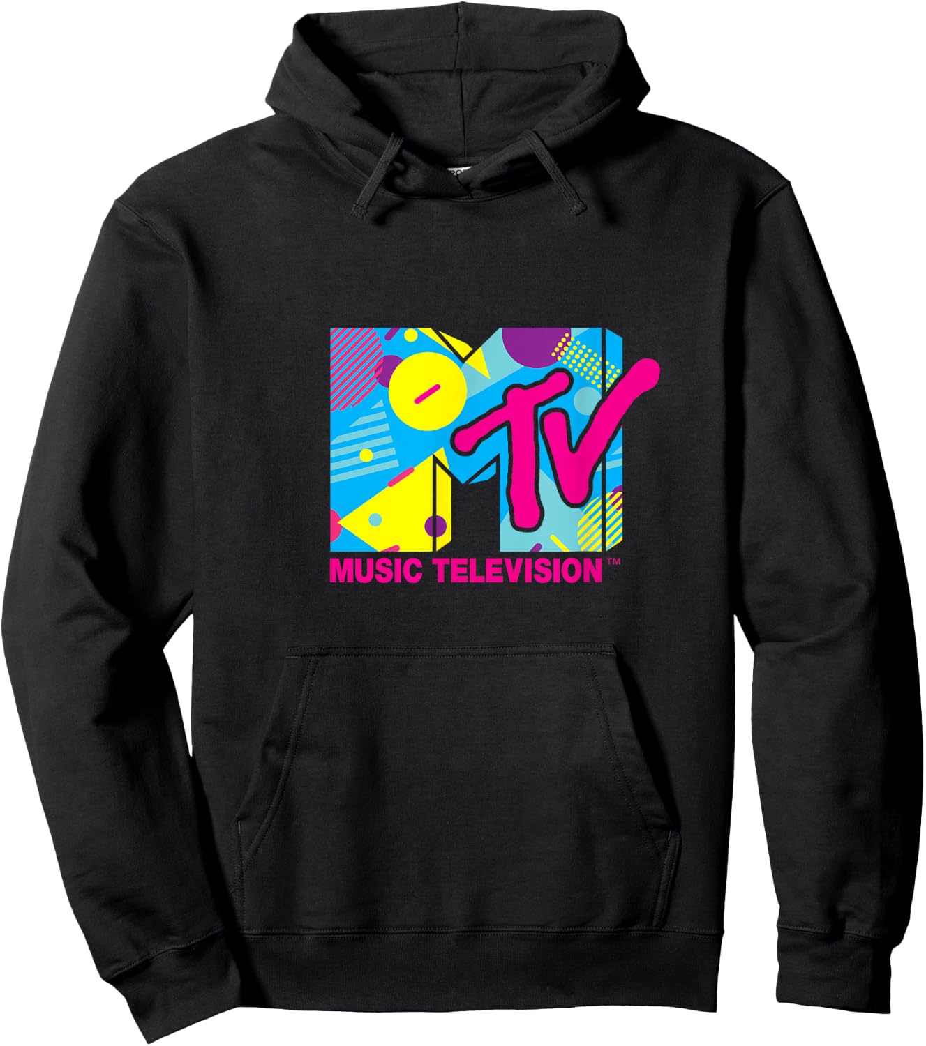 Mademark x MTV - MTV Logo Retro 1980s Spring Break Retro Hoodie - Hoodie | Black