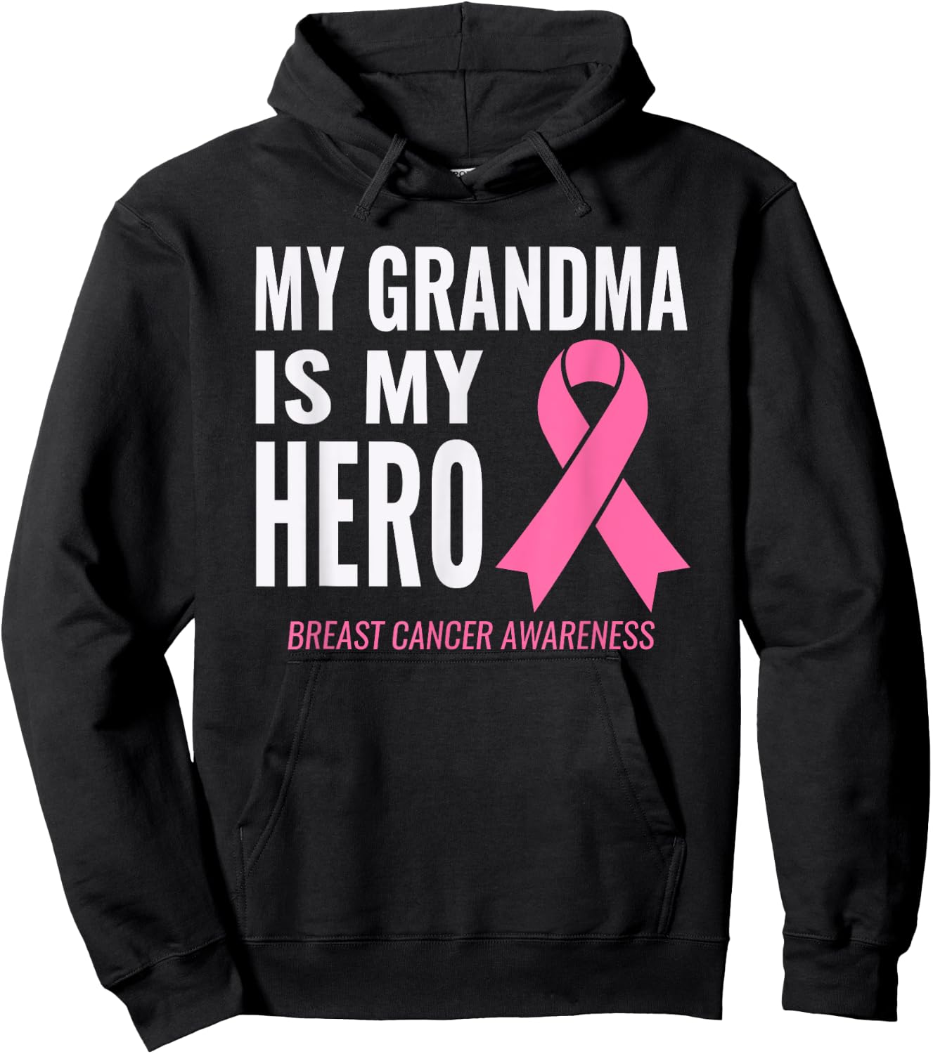 My Grandma is my Hero Shirt - Breast Cancer Support Hoodie - Hoodie | Black