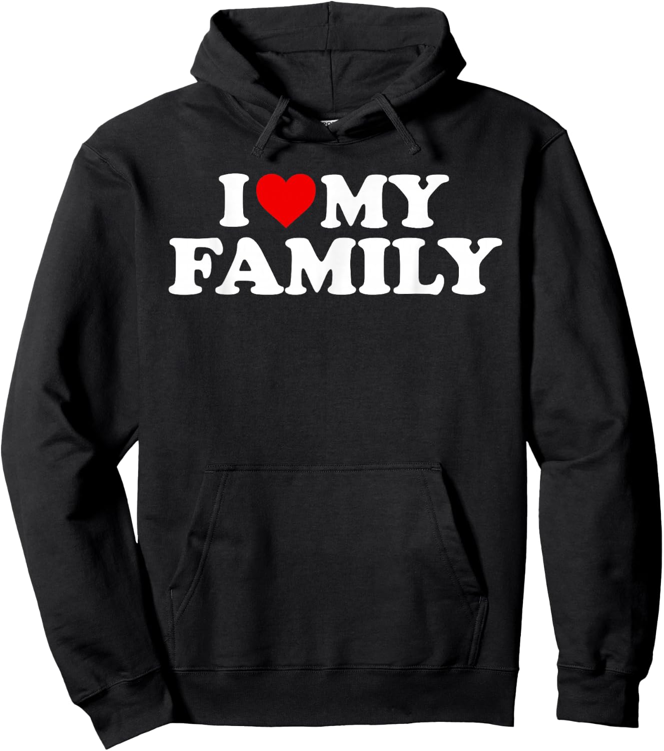 I Love My Family Design Hoodie - Hoodie | Black