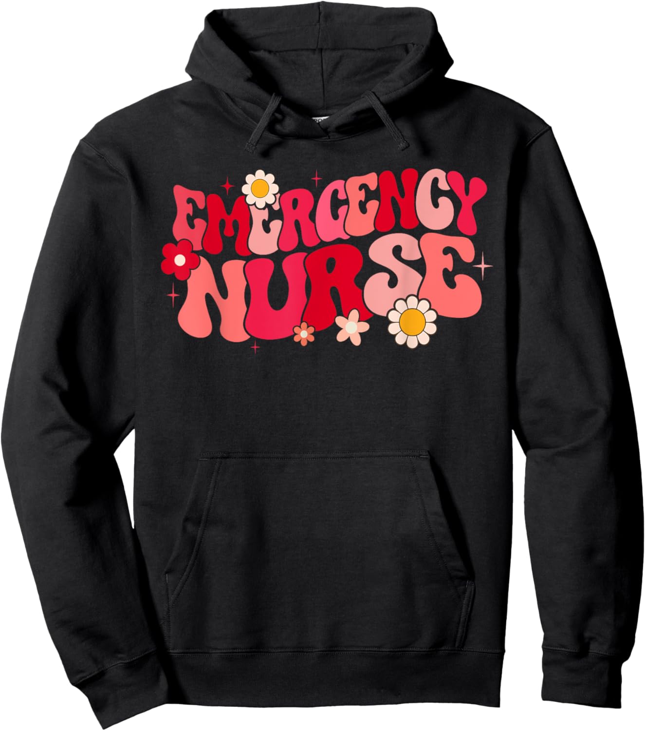 groovy ER Nurse Emergency Nurse School women nursing Room Hoodie - Hoodie | Black