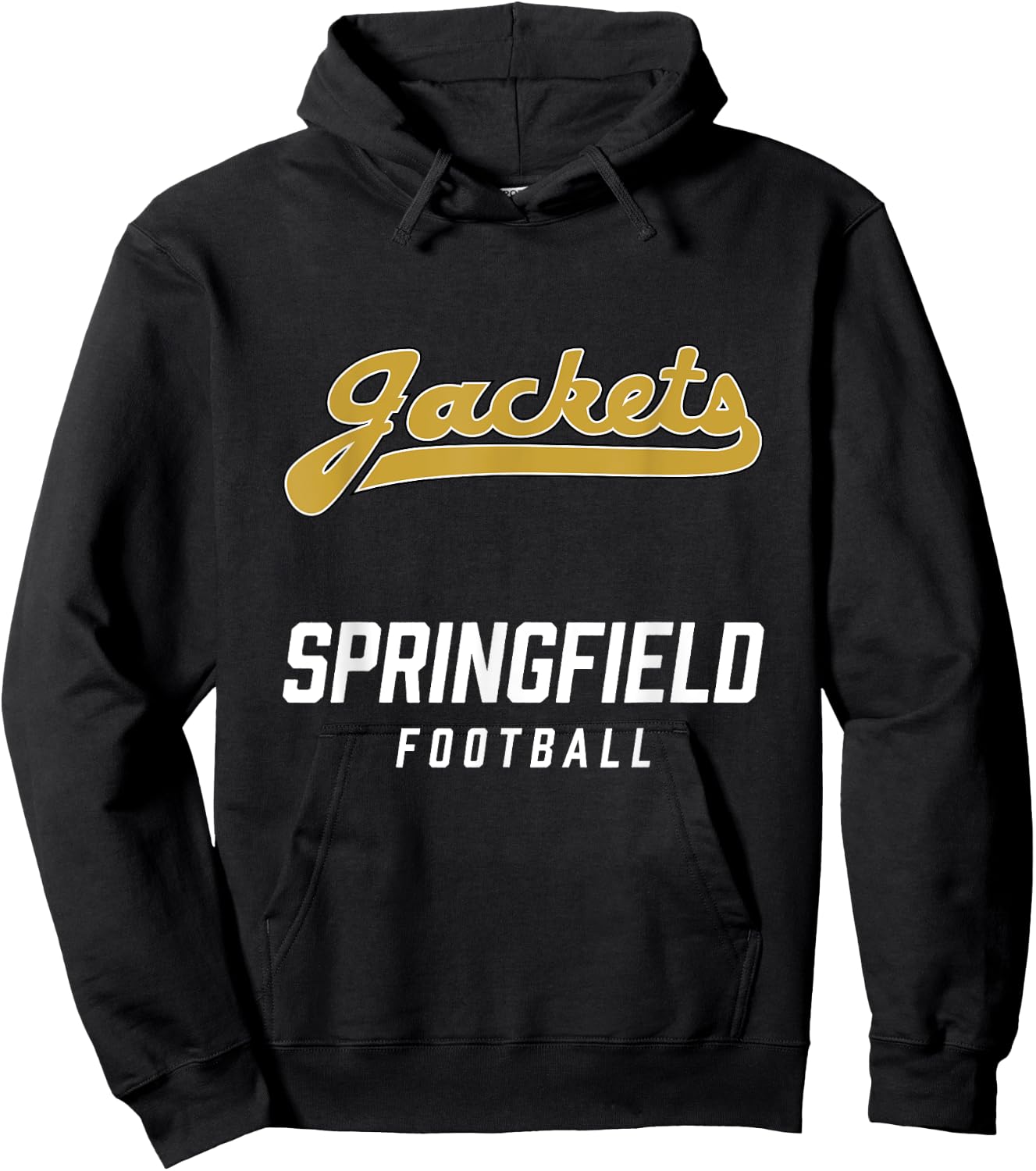 Springfield Yellow Jackets Logo Football Team HS Hoodie - Hoodie | Black