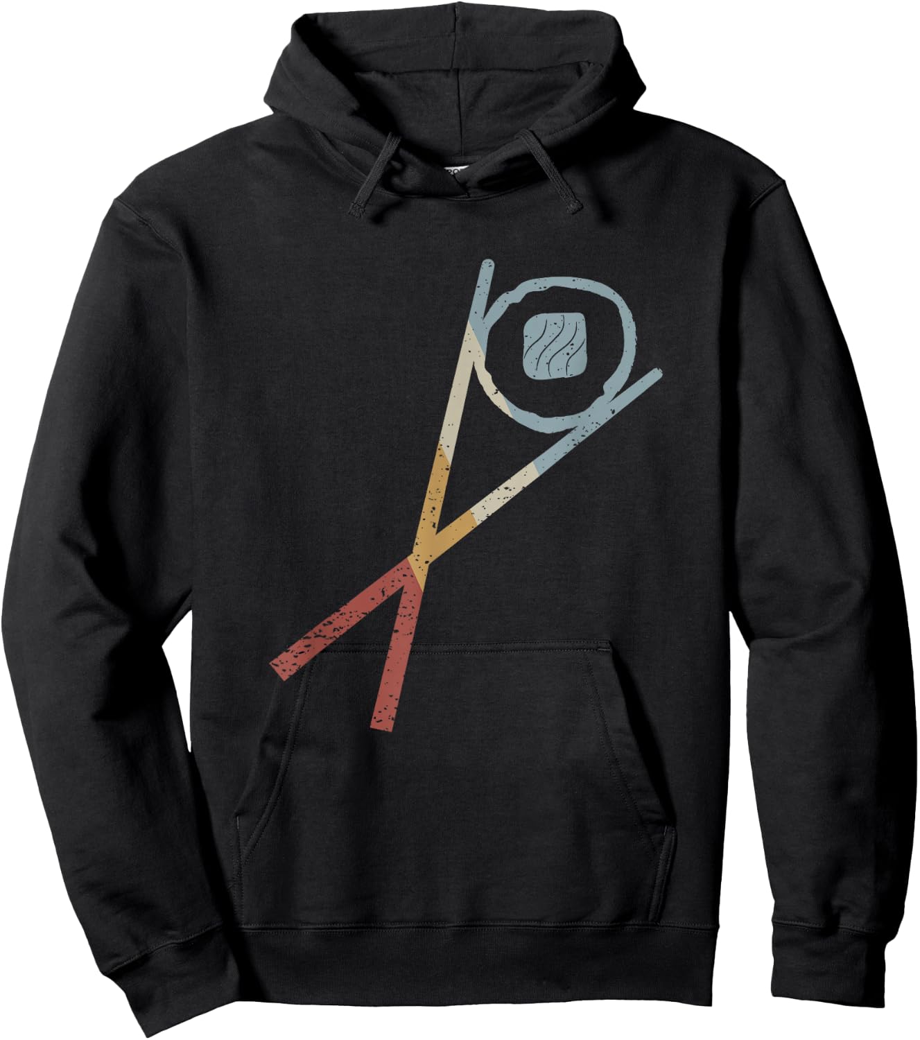 Sushi Sticks Sake Maki Retro Style Vintage Hoodie - Hoodie | Black
