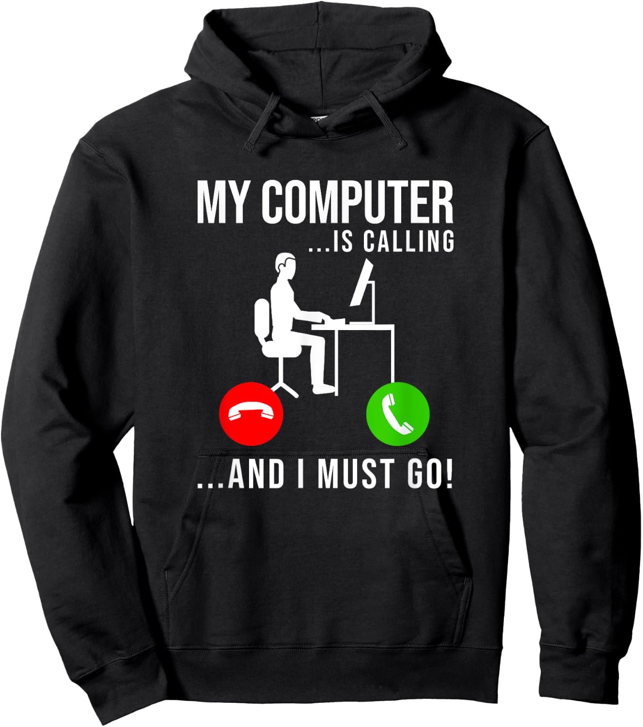 My Computer Is Calling - Code Developer Computer Nerd Coder Hoodie - Hoodie | Black