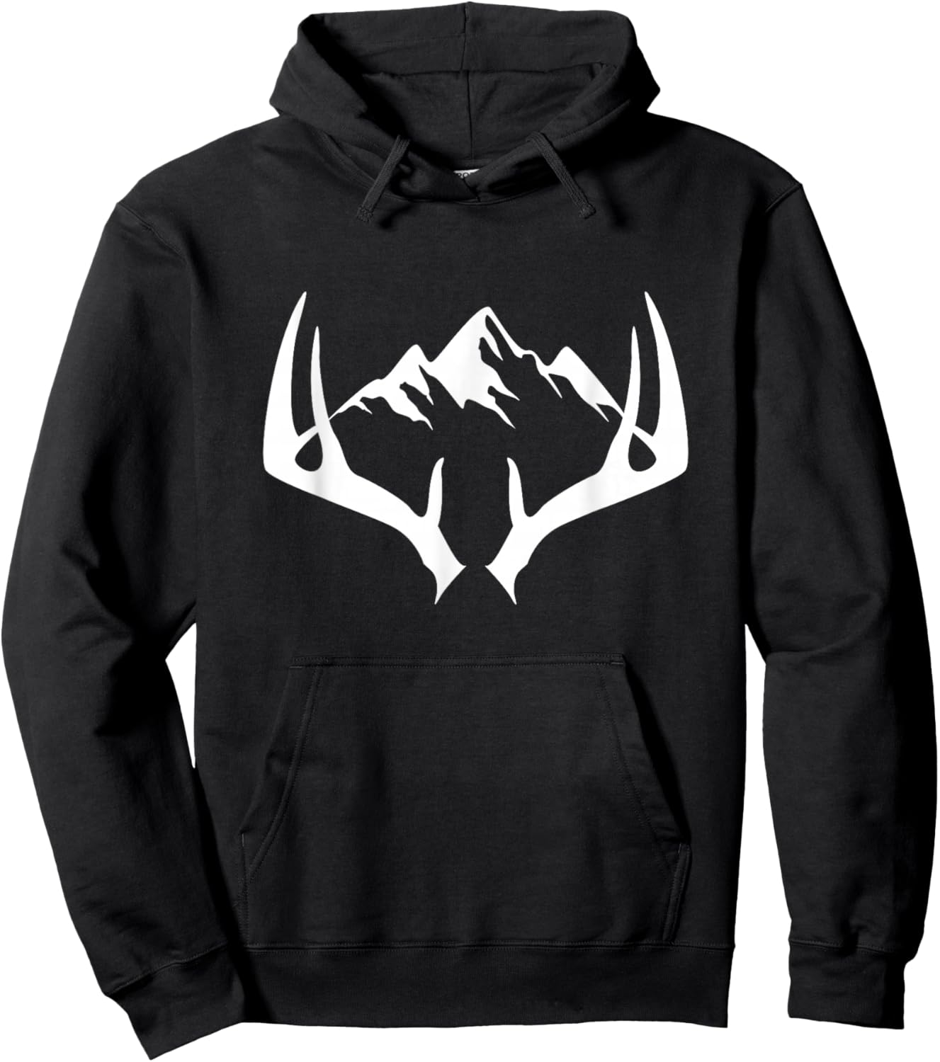Mountain Outdoor Antlers Elk Deer Hunting Hoodie - Hoodie | Black