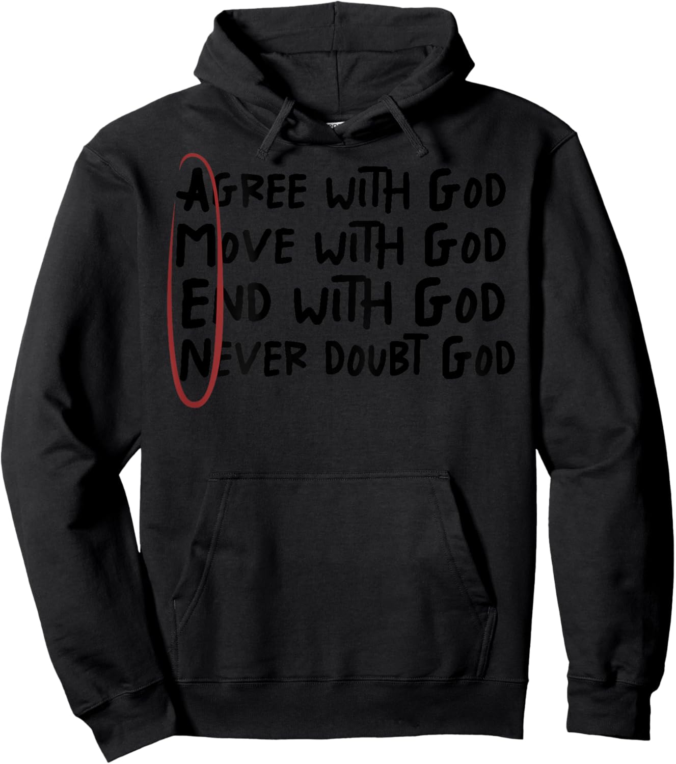 Agree With God Move With God End With God Never Doubt God Hoodie - Hoodie | Black