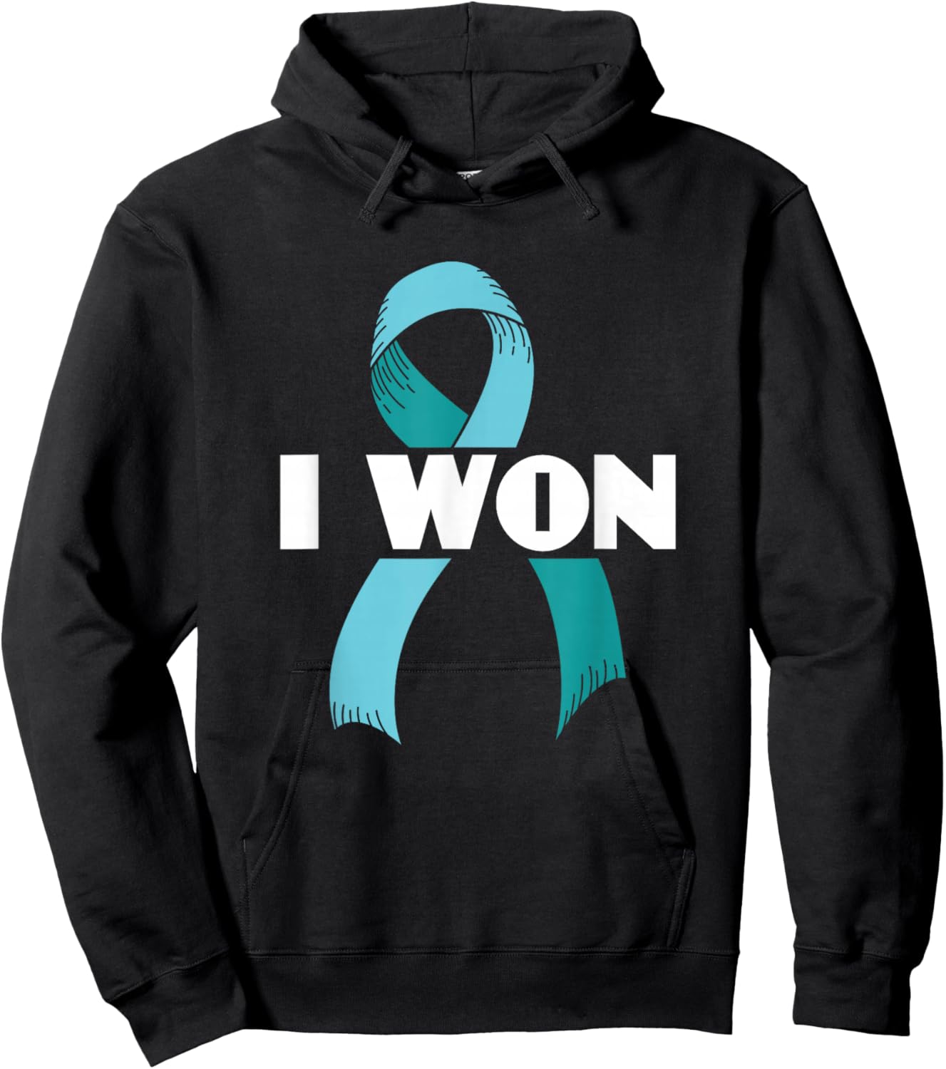 I Won Ovarian Cancer Awareness Ovarian Cancer Warrior Hoodie - Hoodie | Black
