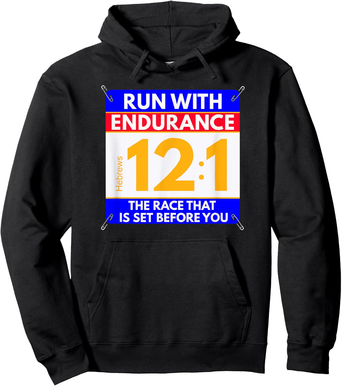 Run the Race of Life, Fun Christian Bible Verse, Runners Hoodie - Hoodie | Black