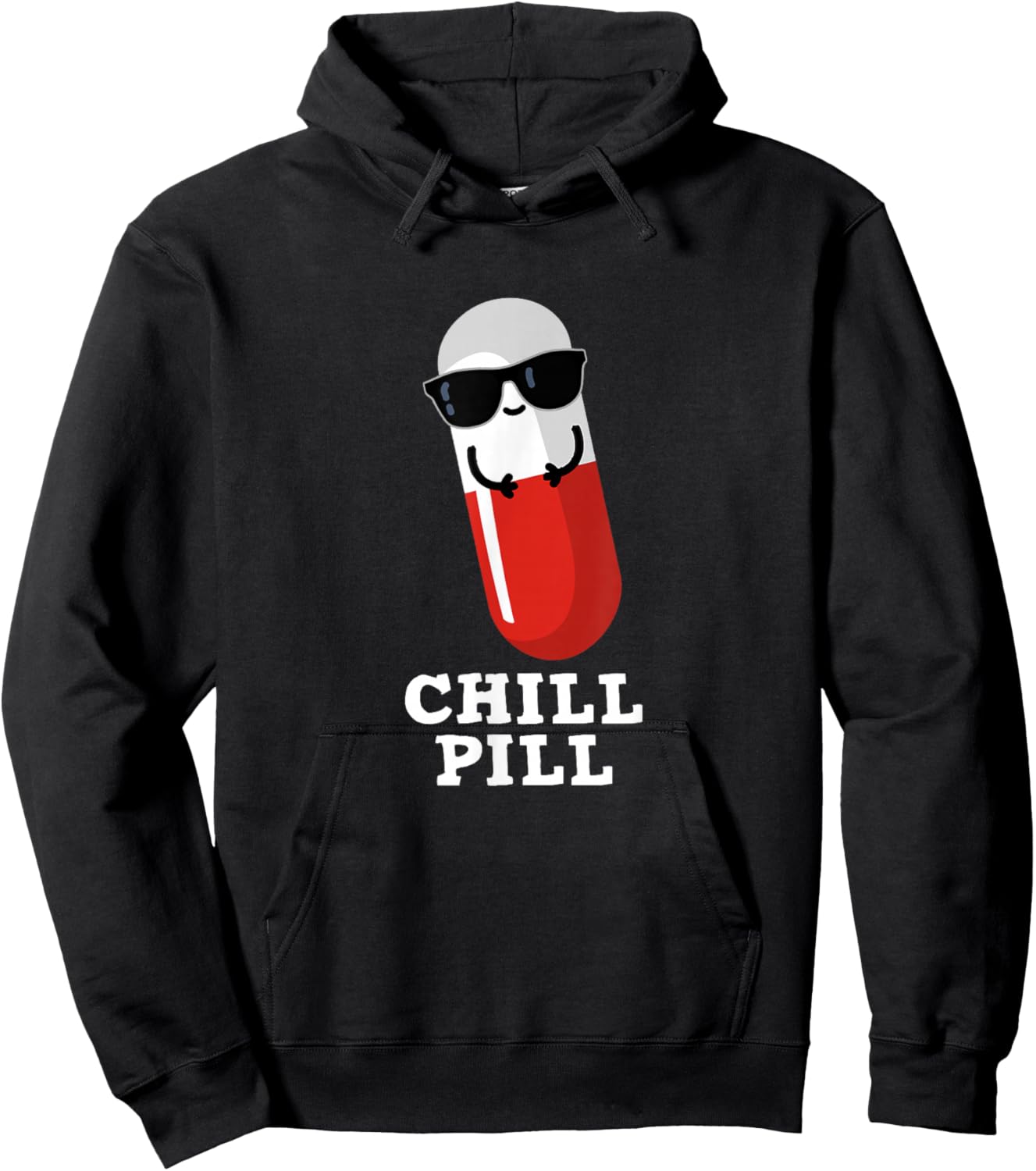 Chill Pill Funny Medicine Pun Hoodie - Hoodie | Black