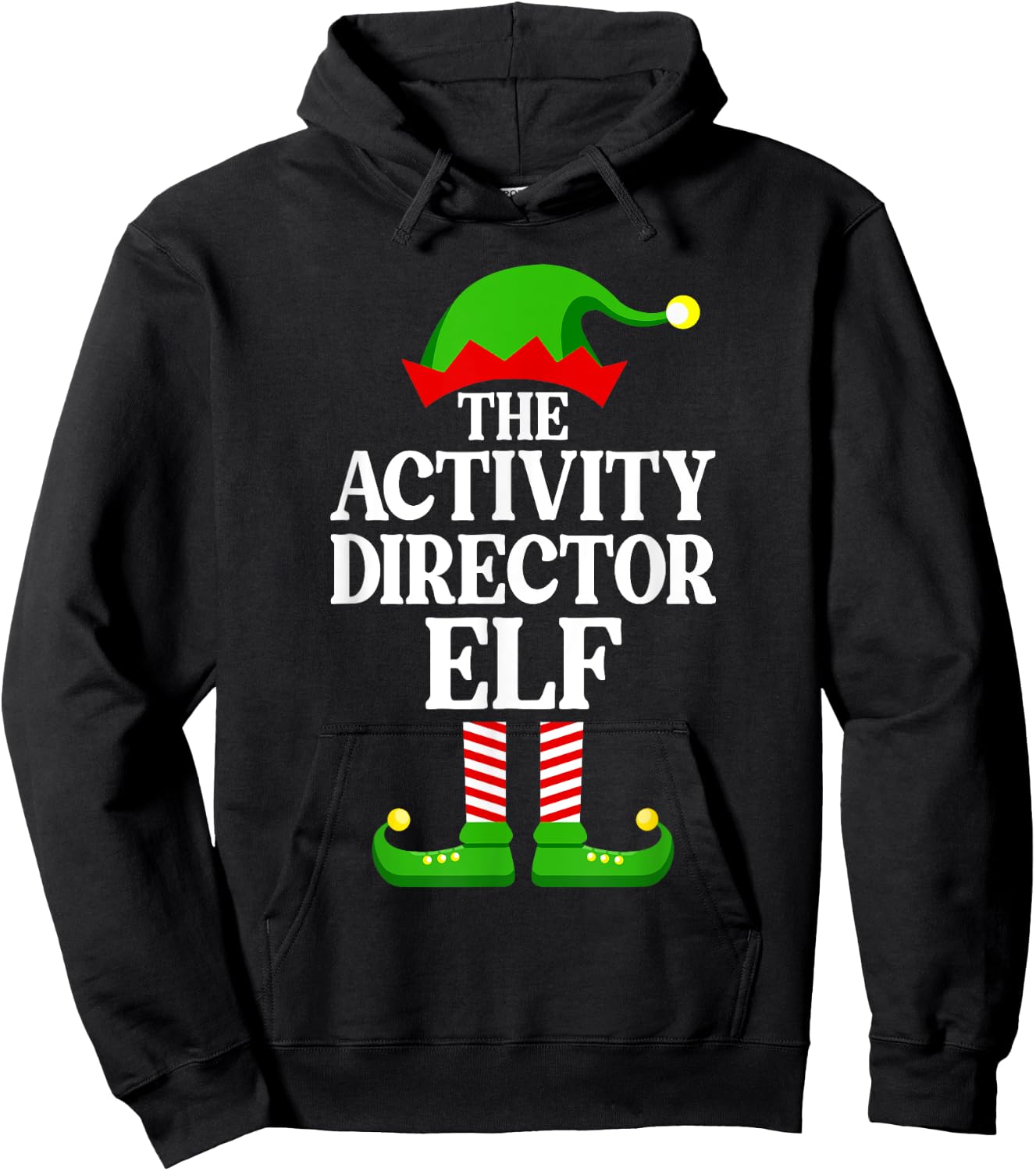 Activity Director Elf Family Matching Group Funny Christmas Hoodie - Hoodie | Black