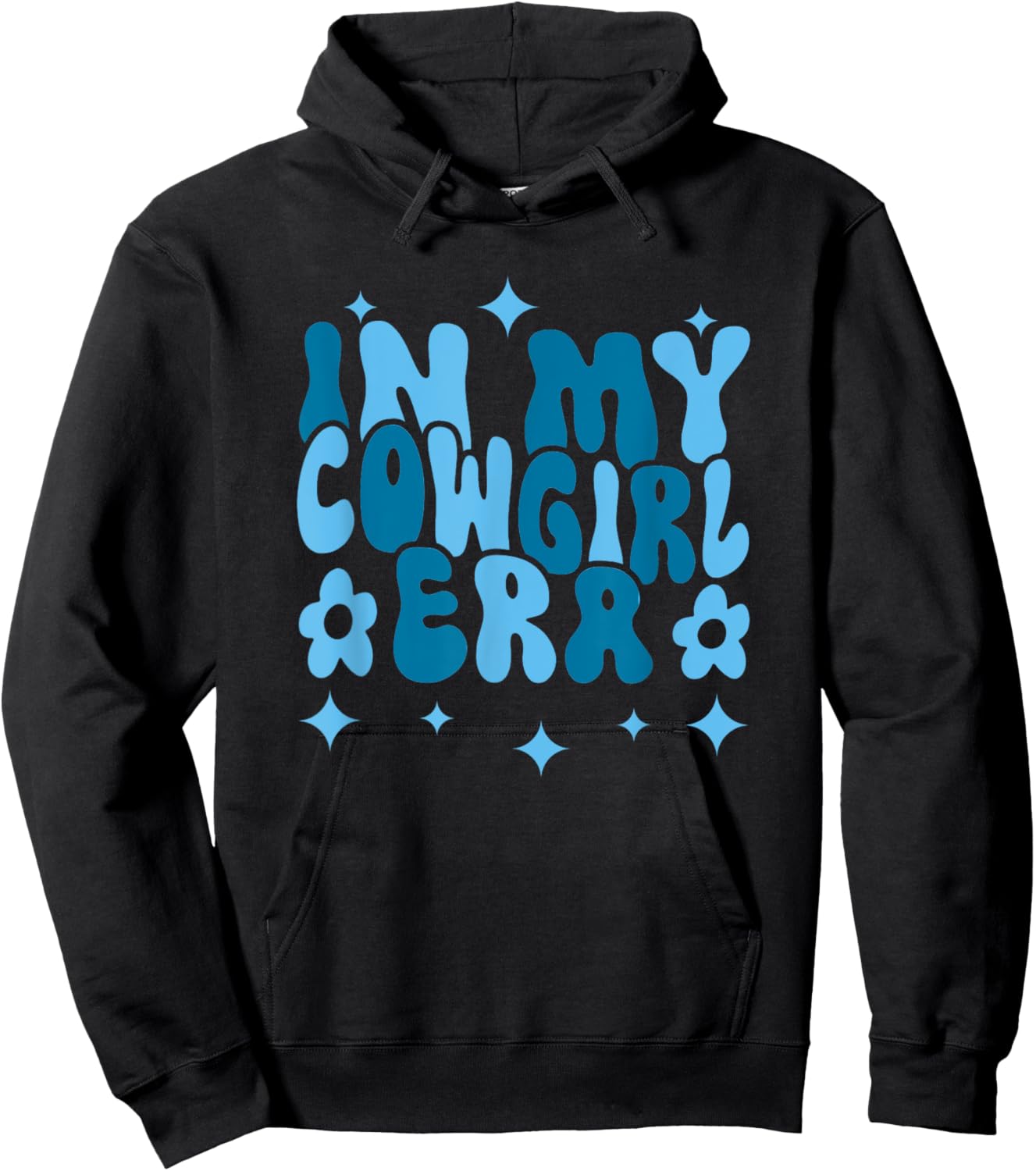 Hippie Groovy In My Cowgirl Era Hoodie - Hoodie | Black