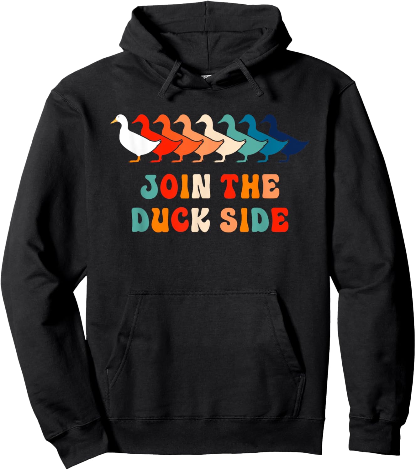 Vintage Ducky Retro Duck Pun 70s 80s Funny Duck Hoodie - Hoodie | Black