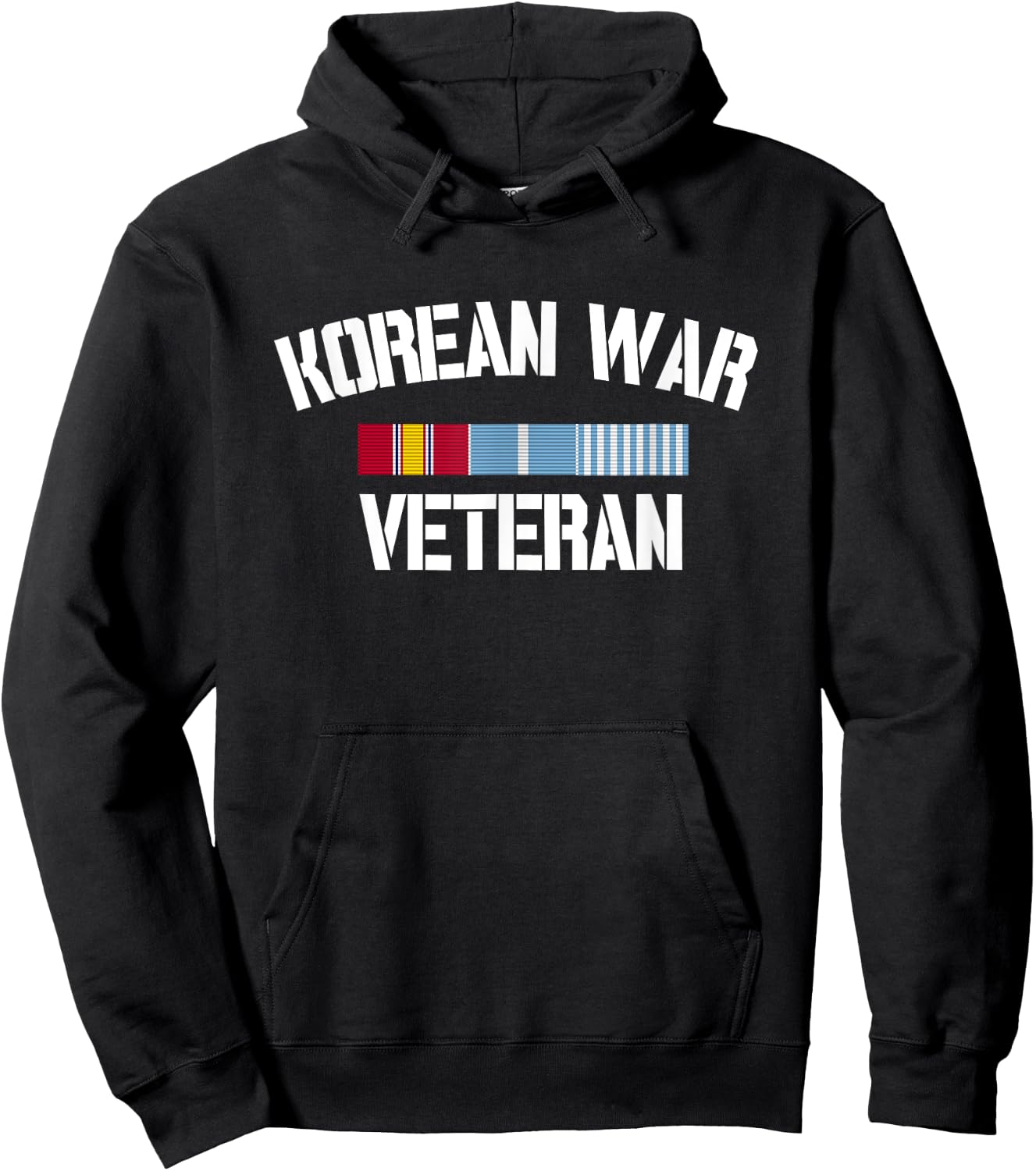 Patriotic American Creations by Revinct Designs Korean War Veteran Pride Korea Service Ribbon Hoodie - Hoodie | Black