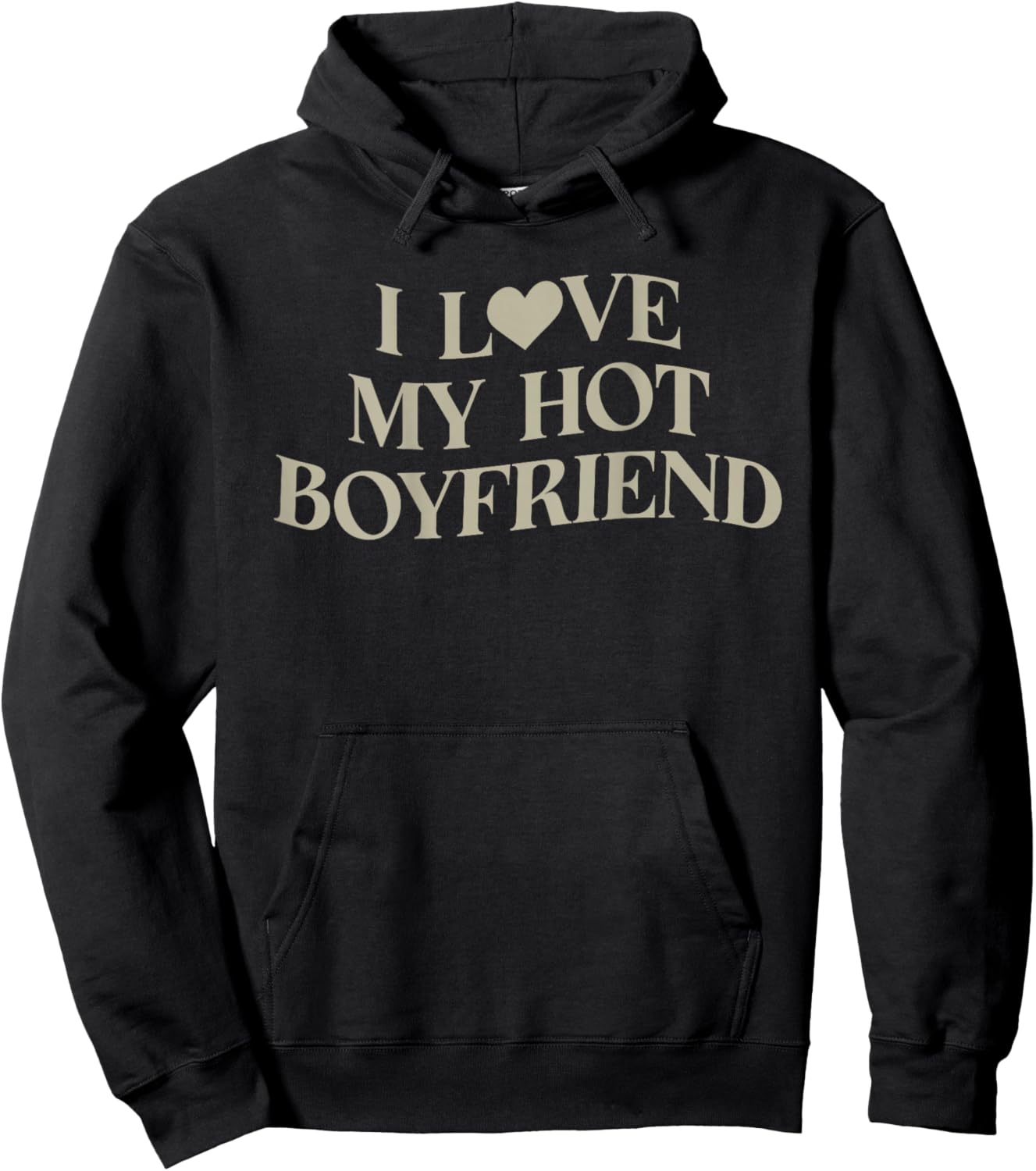 I Love My Hot Boyfriend Heart BF Aesthetic Matching Hoodie - Hoodie | Black