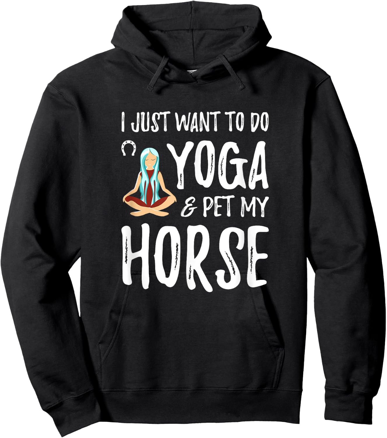 Yoga and Horse for Funny Horse Mom Gift Hoodie - Hoodie | Black