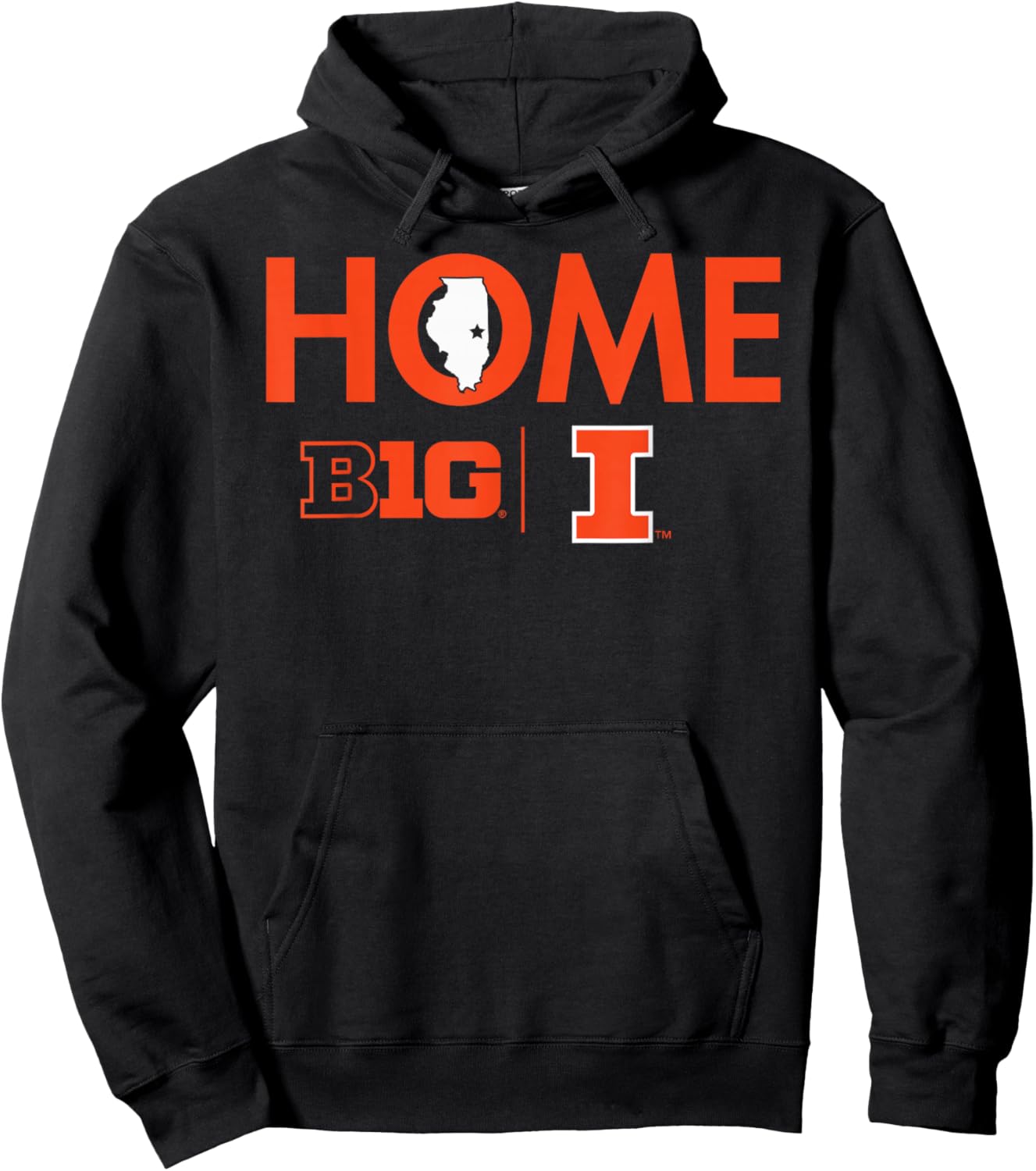 Illinois Fighting Illini Big 10 Home Officially Licensed Hoodie - Hoodie | Black