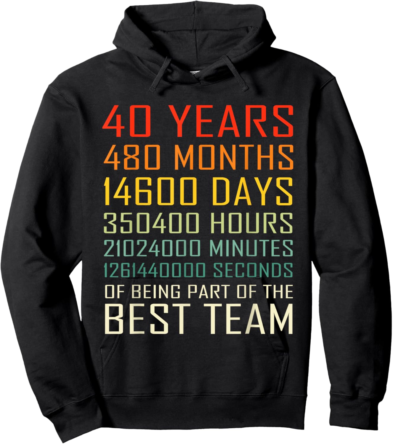Best Team Vintage Work Anniversary 40 Years Employee Hoodie - Hoodie | Black