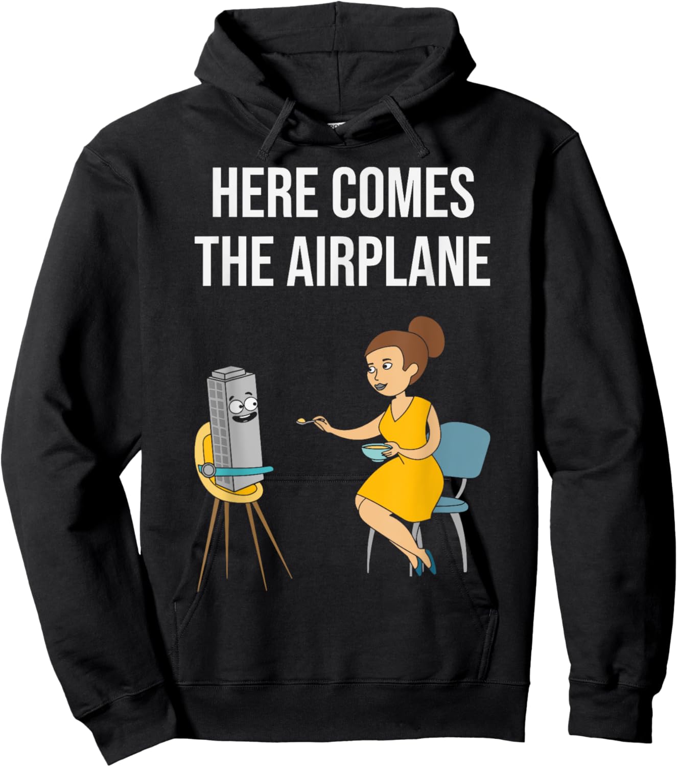 Here Comes The Airplane Hoodie - Hoodie | Black